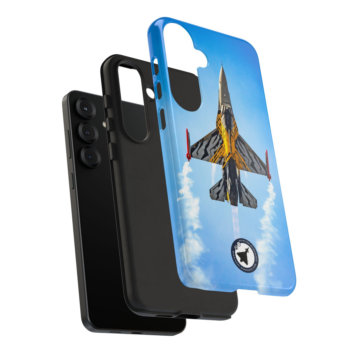 Belgian tiger-striped F-16 climbing vertically aviation photo Samsung Galaxy tough phone case – view 23