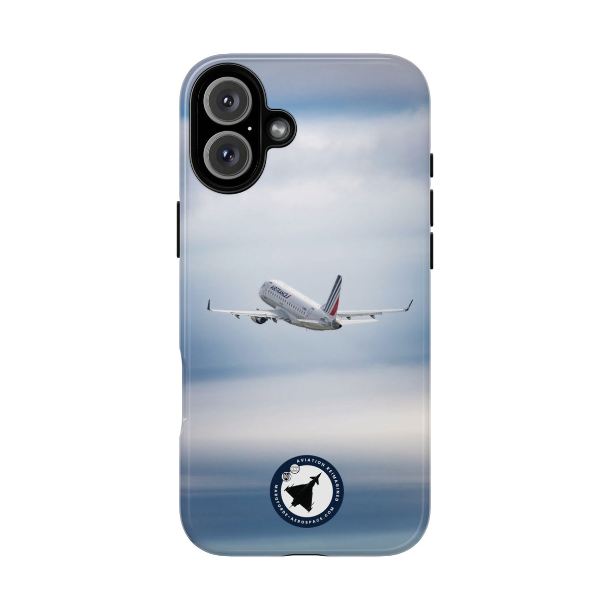 Air France Embraer E190 climbing after take-off aviation photo iPhone tough phone case – view 25