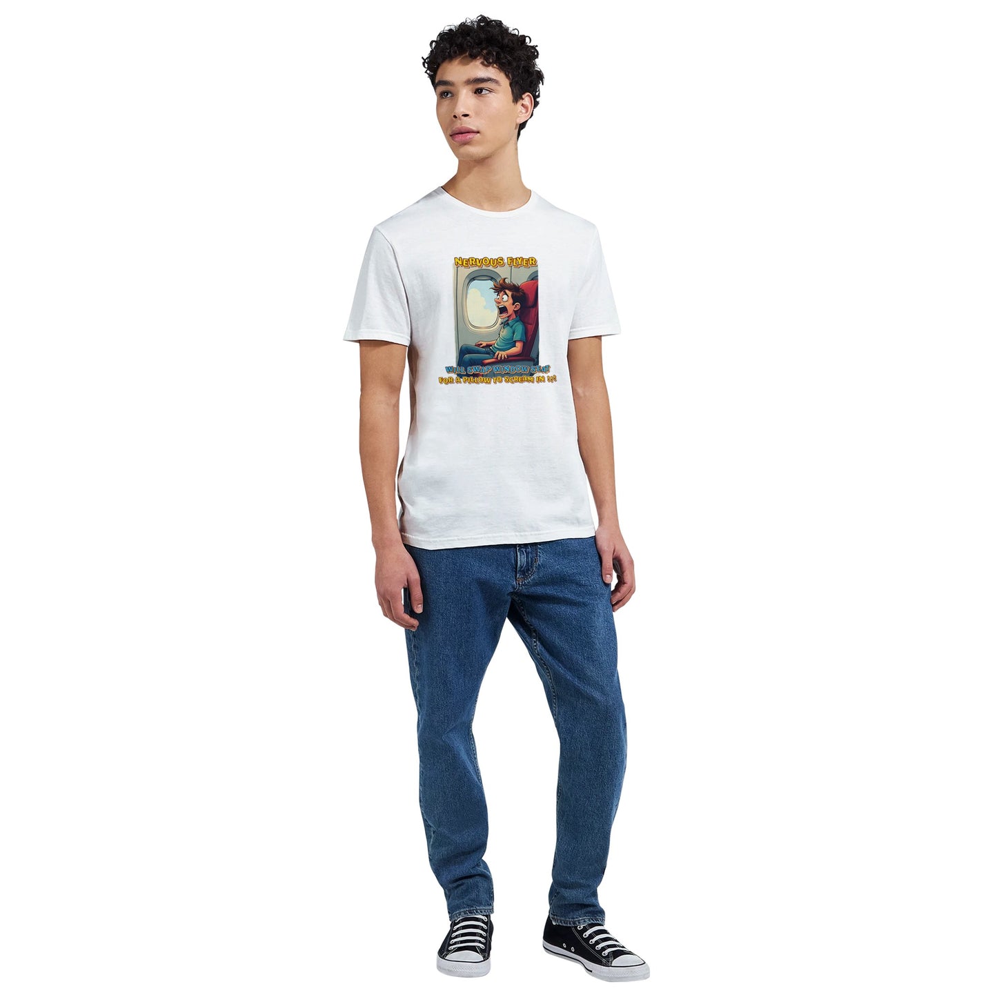 Aviation Humor T-Shirt – Nervous Flyer Checklist Design