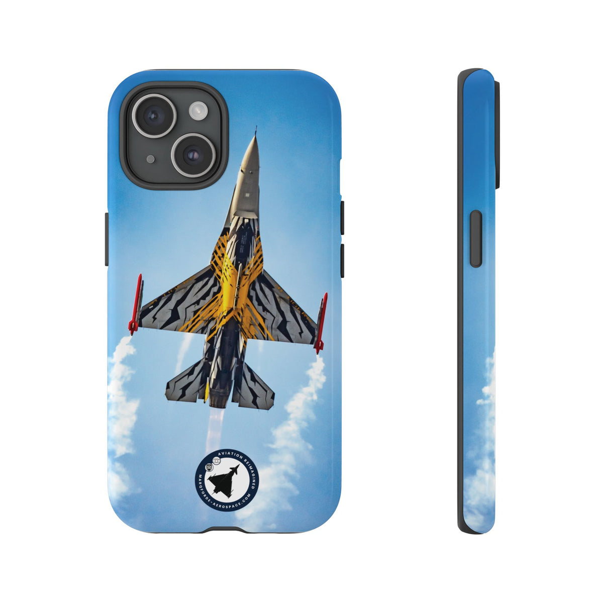Belgian tiger-striped F-16 climbing vertically aviation photo iPhone tough phone case – view 24