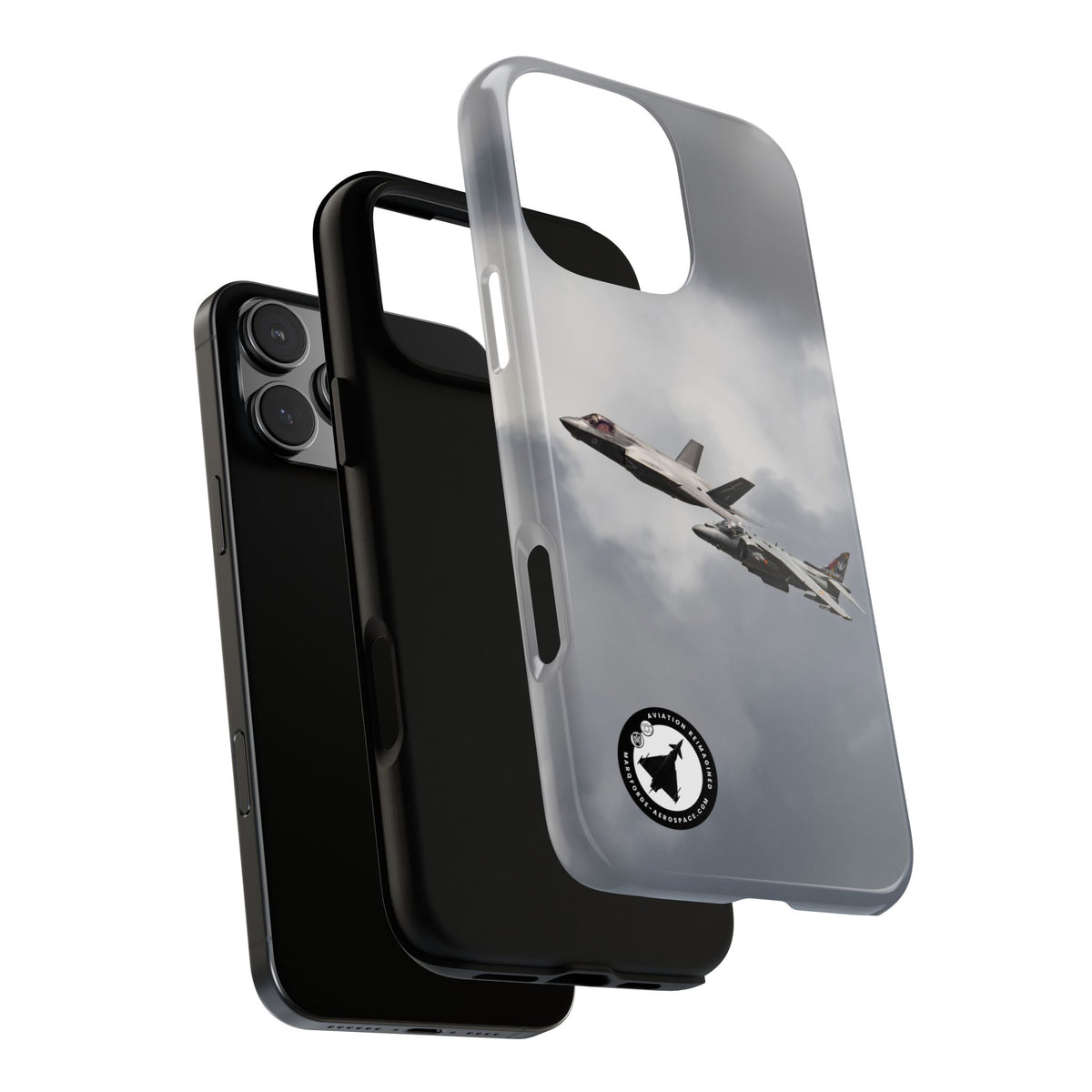 RAF F-35B and Spanish Navy Harrier in formation aviation photo iPhone tough phone case – view 46