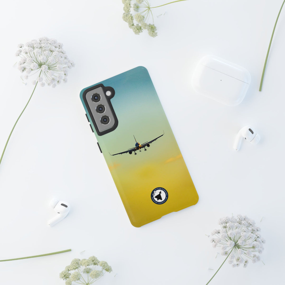 United Airlines Boeing 757 head-on on final approach aviation photo Samsung Galaxy tough phone case – view 23