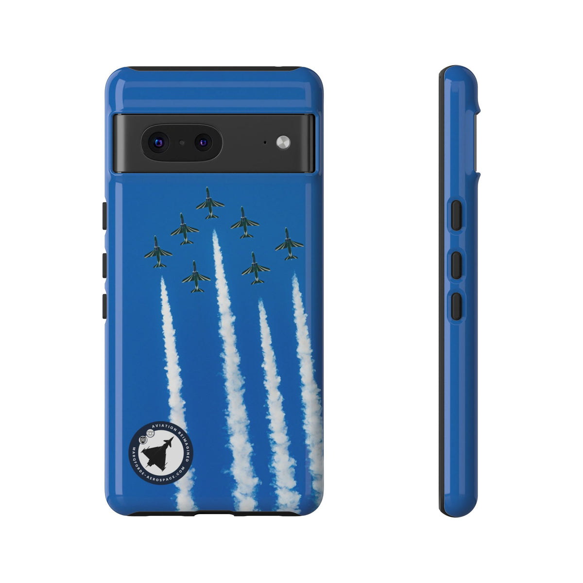 Saudi Hawks formation climbing with white smoke aviation photo Google Pixel tough phone case – view 2