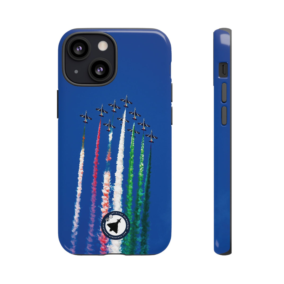 Frecce Tricolori formation trailing tricolour smoke aviation photo iPhone tough phone case – view 18