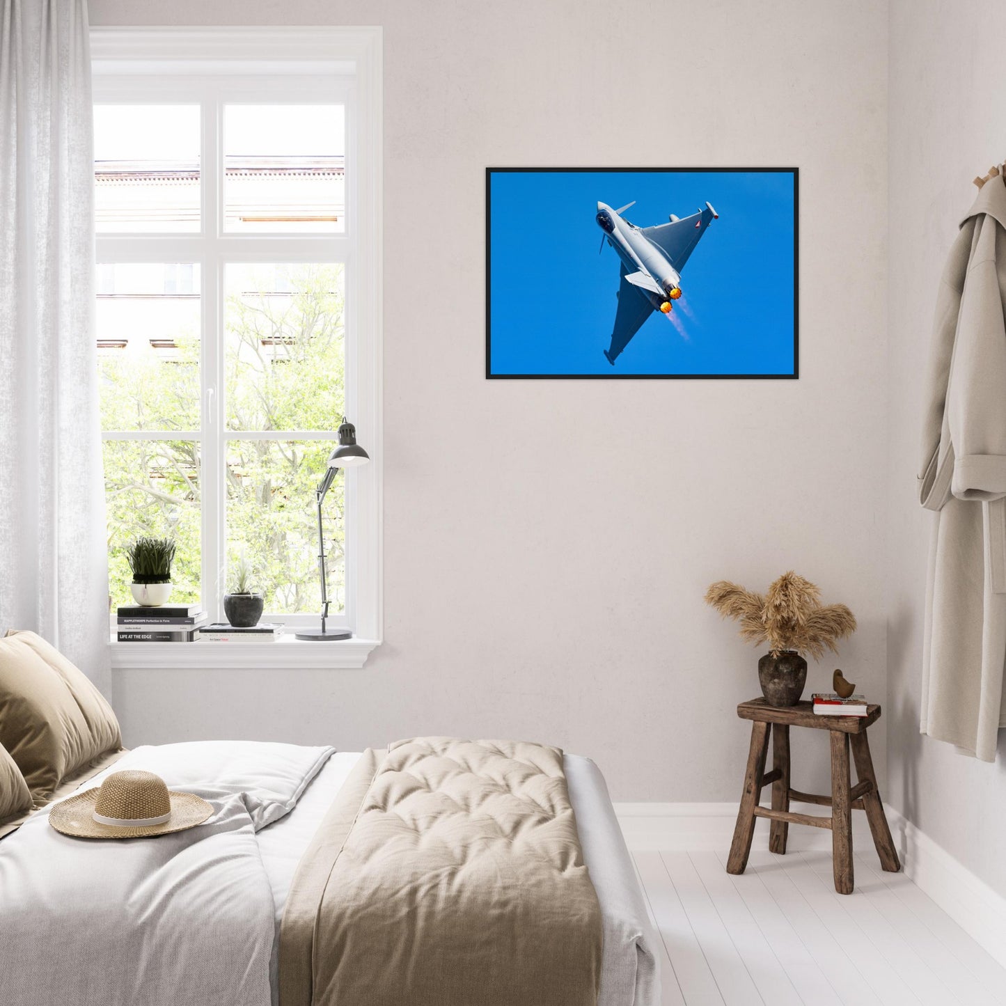 Dynamic Austrian Eurofighter Typhoon Flight Print – Framed Wall Art