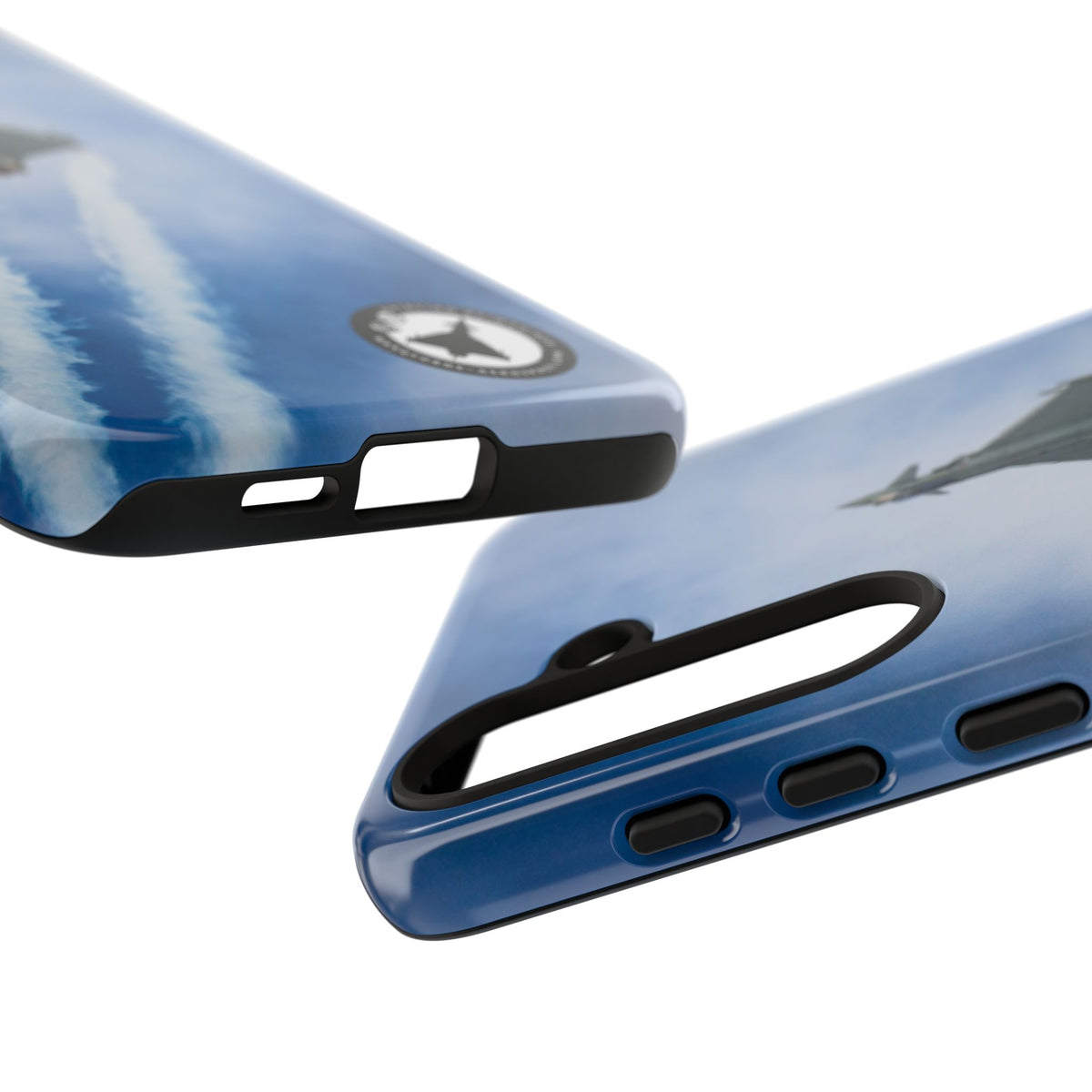 Italian Eurofighter climbing with twin white trails aviation photo Samsung Galaxy tough phone case – view 45