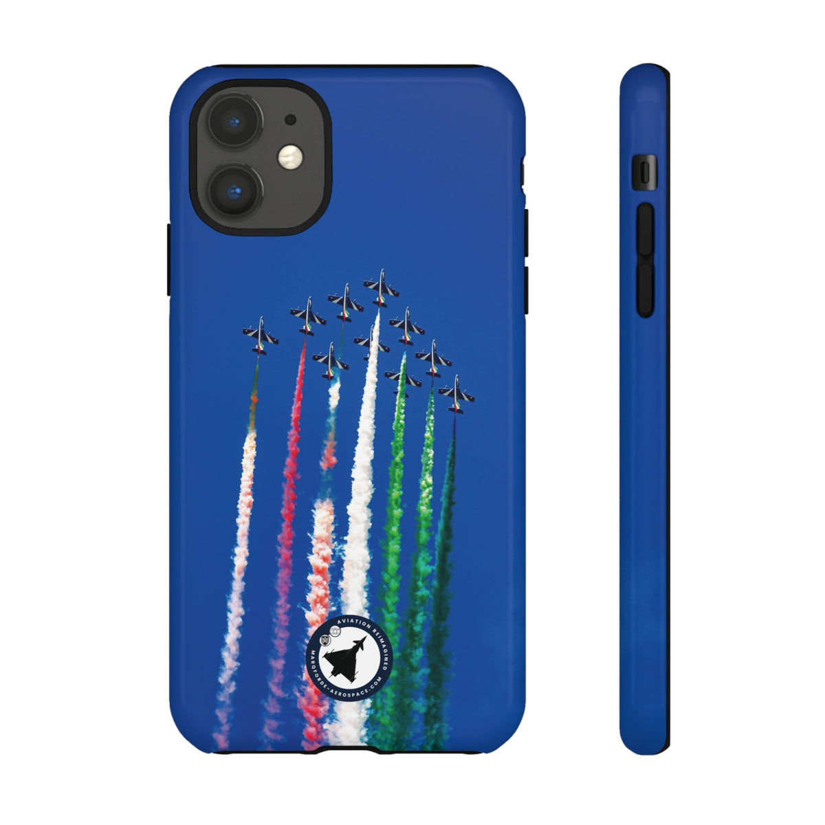 Frecce Tricolori formation trailing tricolour smoke aviation photo iPhone tough phone case – view 10