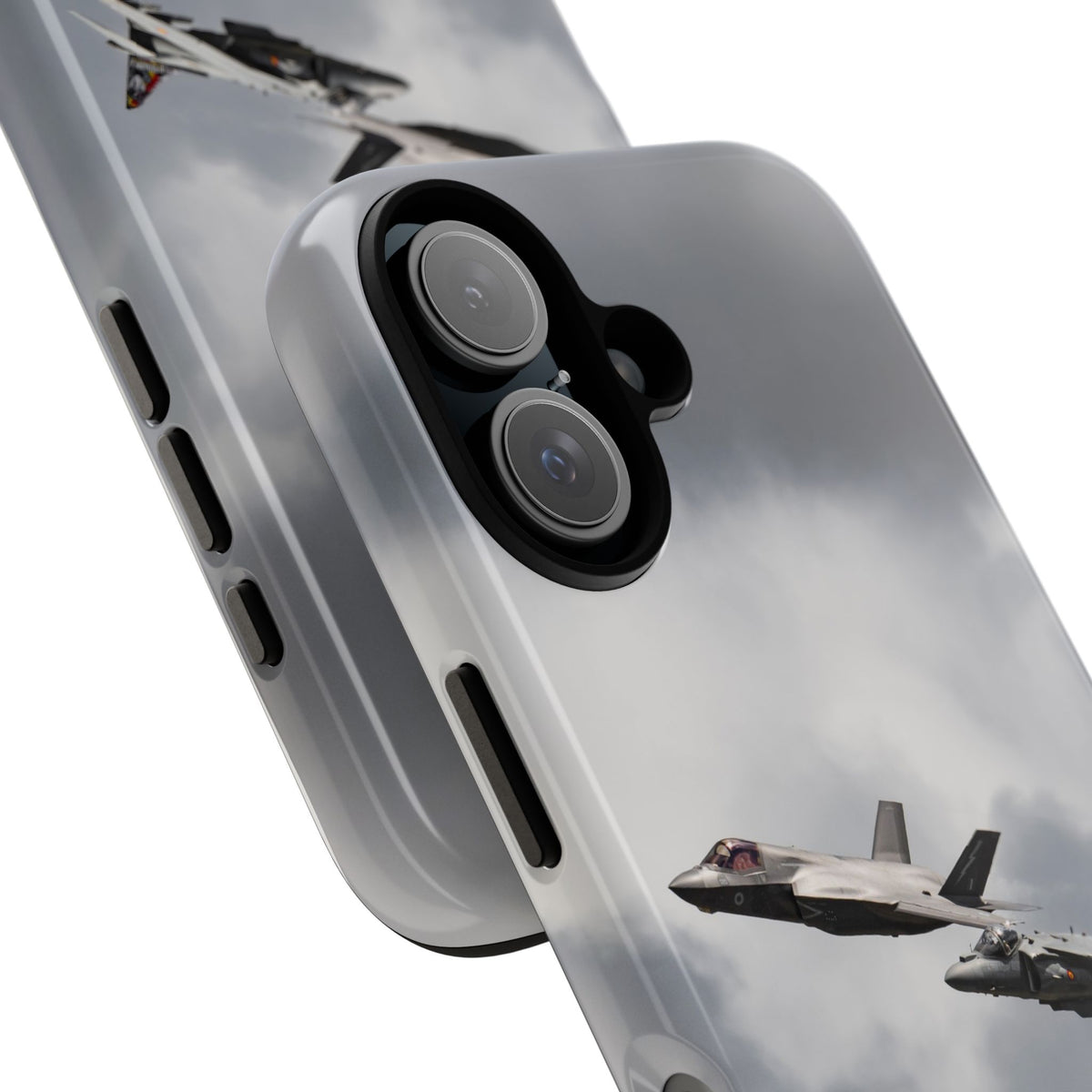 RAF F-35B and Spanish Navy Harrier in formation aviation photo iPhone tough phone case – view 36
