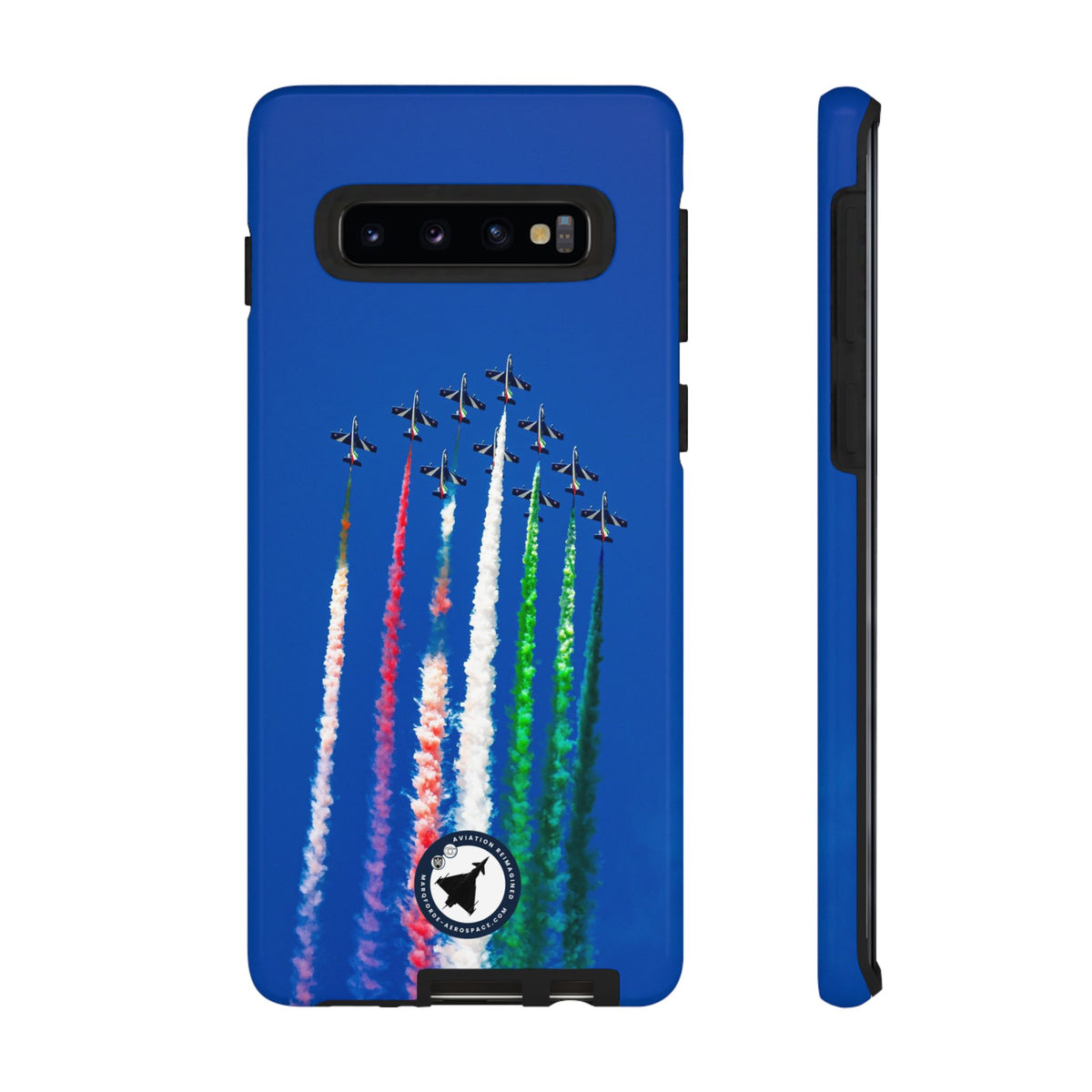 Frecce Tricolori formation trailing tricolour smoke aviation photo Samsung Galaxy tough phone case – view 6