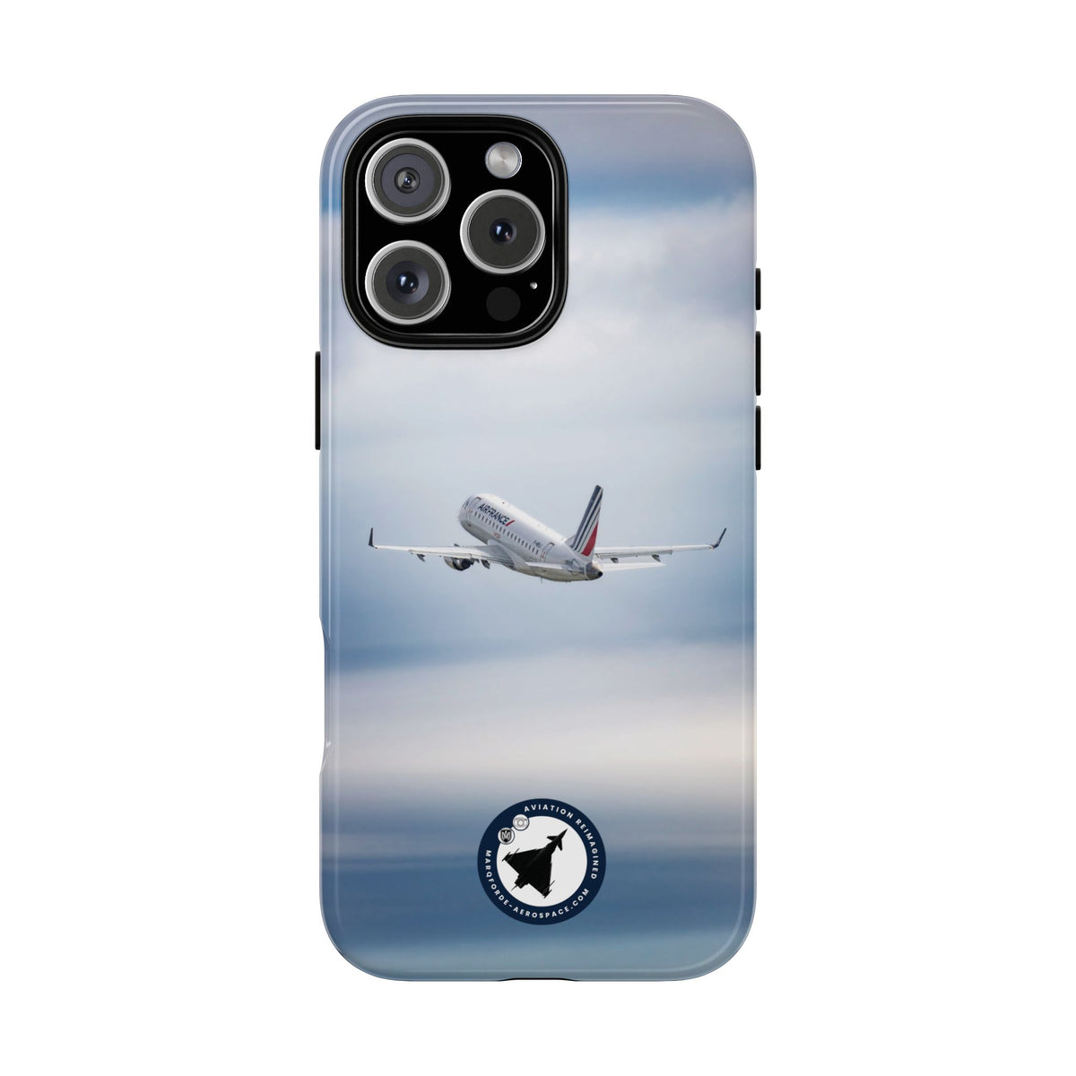 Air France Embraer E190 climbing after take-off aviation photo iPhone tough phone case – view 26