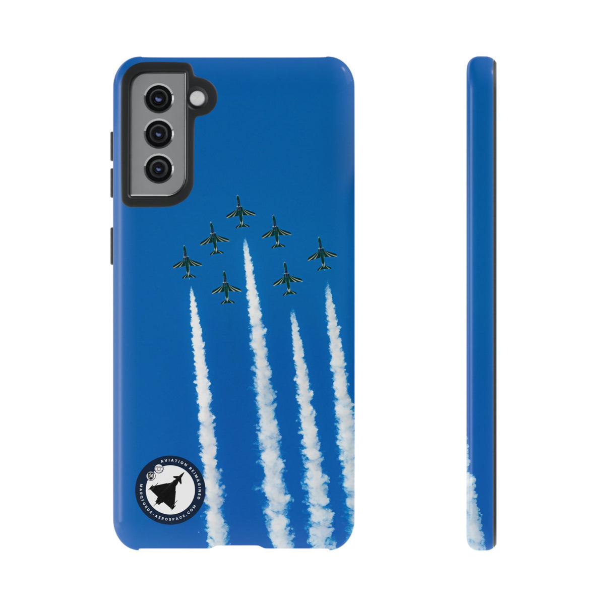 Saudi Hawks formation climbing with white smoke aviation photo Samsung Galaxy tough phone case – view 5