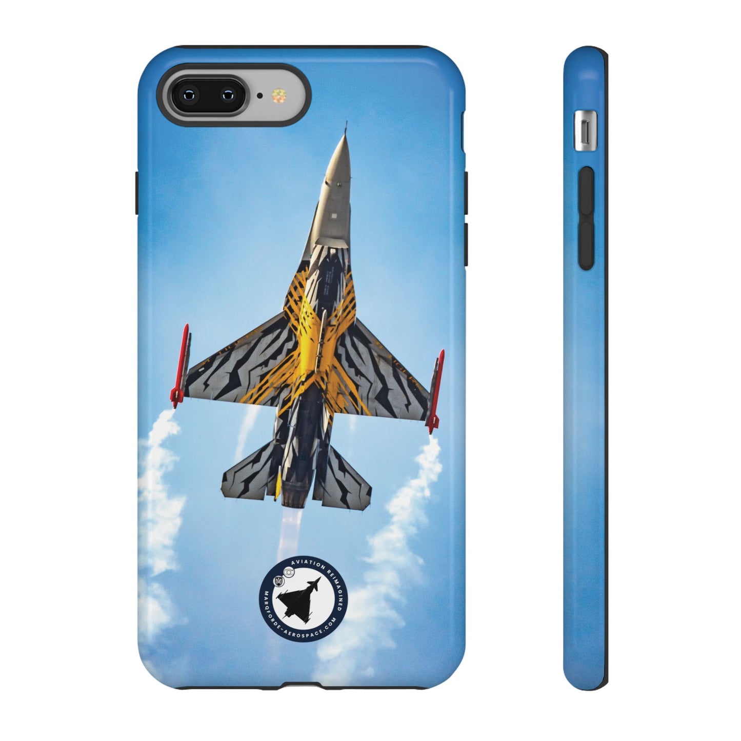 Aviation-Themed iPhone Case with F-16 Viper in Flight