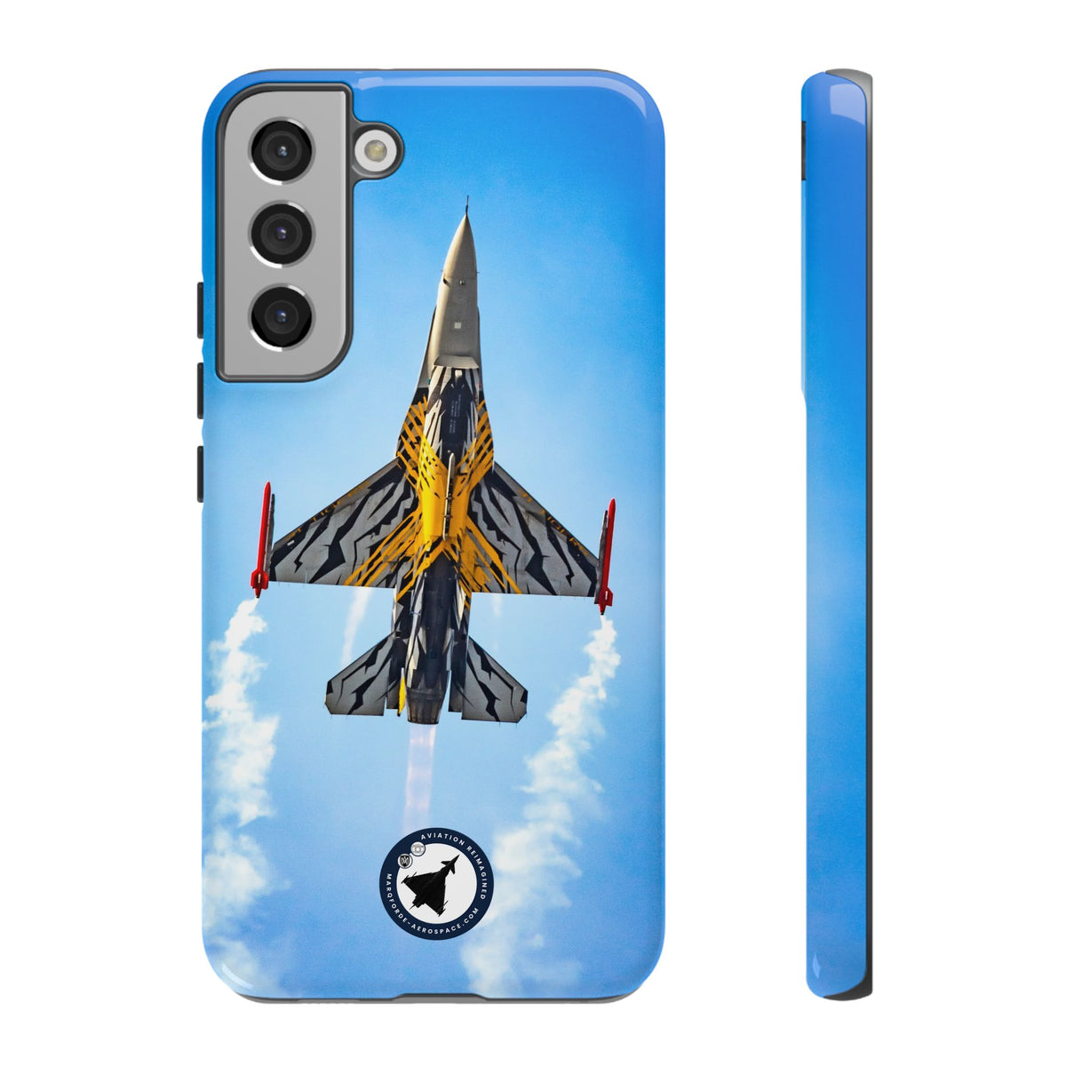 Belgian tiger-striped F-16 climbing vertically aviation photo Samsung Galaxy tough phone case – view 11