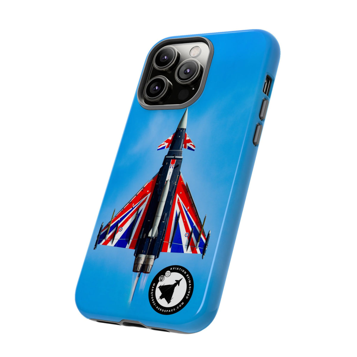 Union Flag Typhoon Blackjack climbing, seen from below aviation photo iPhone tough phone case – view 31