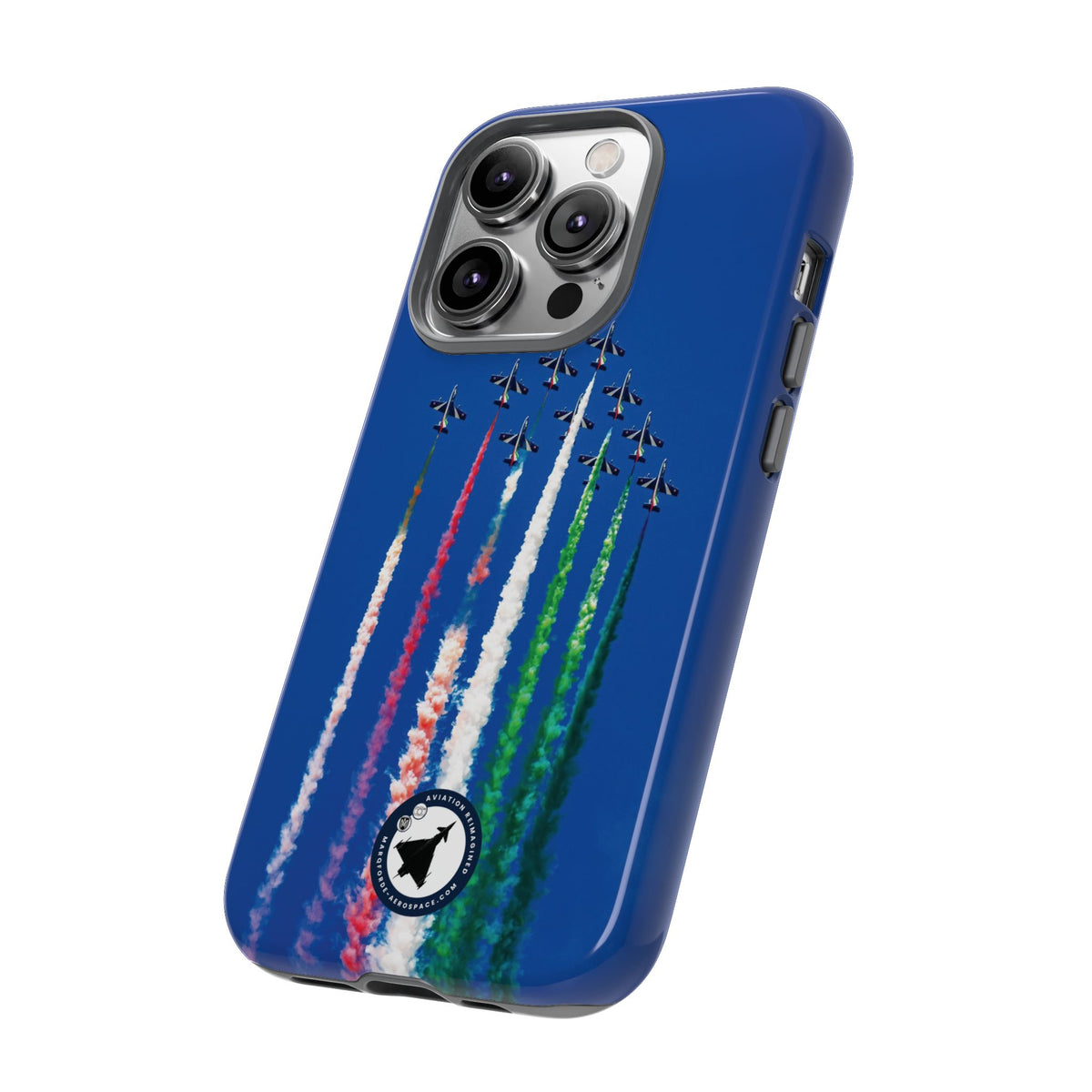Frecce Tricolori formation trailing tricolour smoke aviation photo iPhone tough phone case – view 34