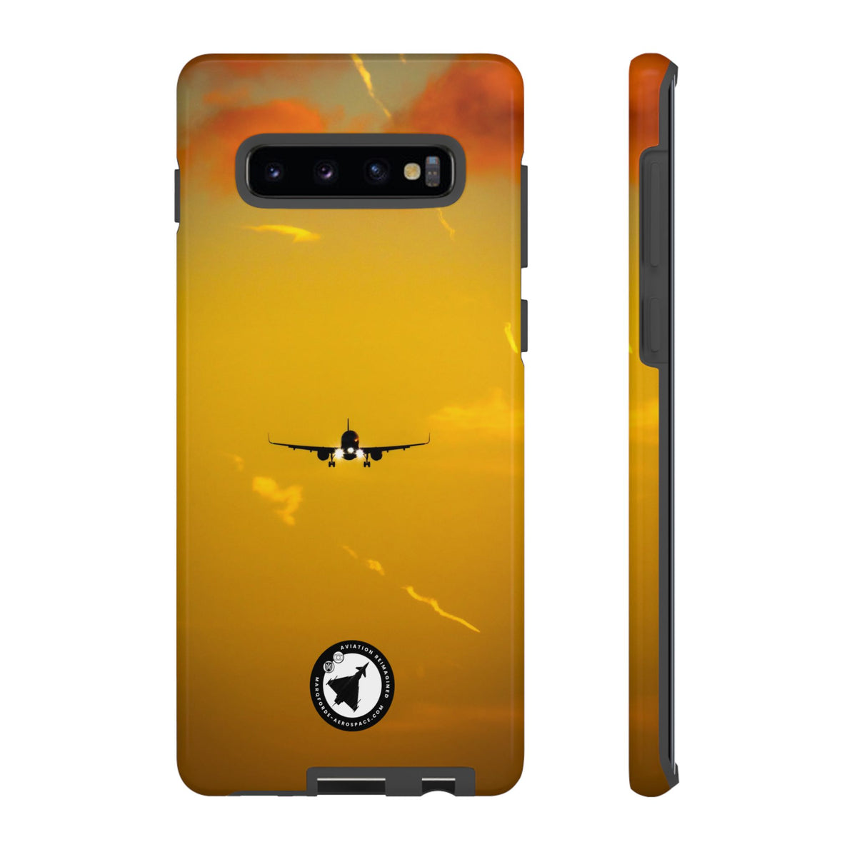 Aer Lingus A321neo on final approach, gold sky aviation photo Samsung Galaxy tough phone case – view 4