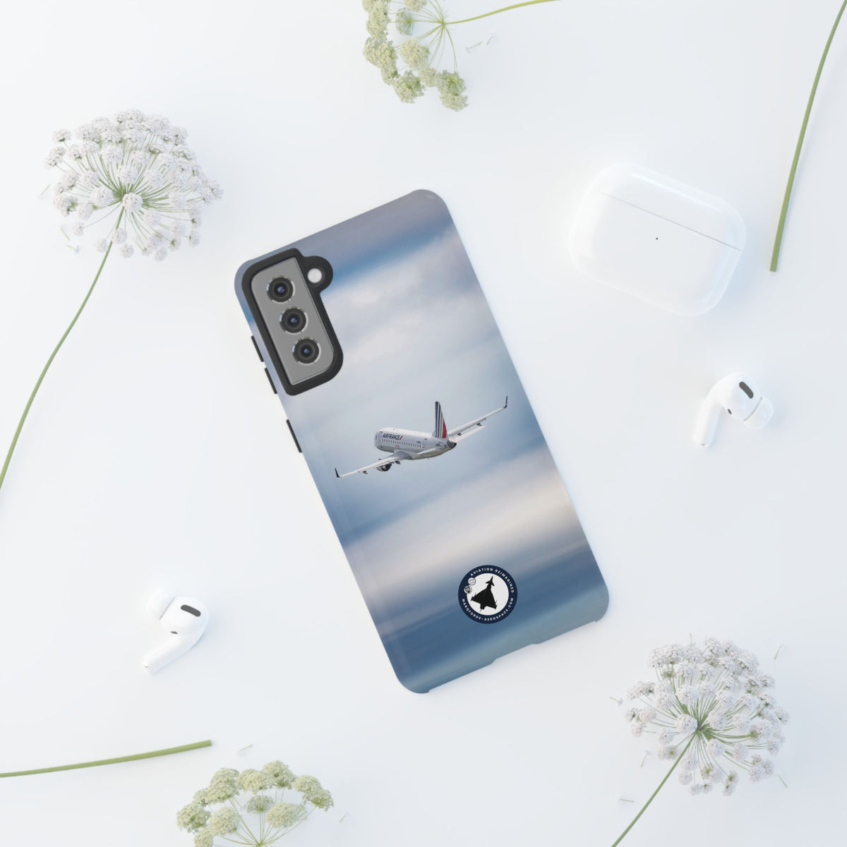 Air France Embraer E190 climbing after take-off aviation photo Samsung Galaxy tough phone case – view 28