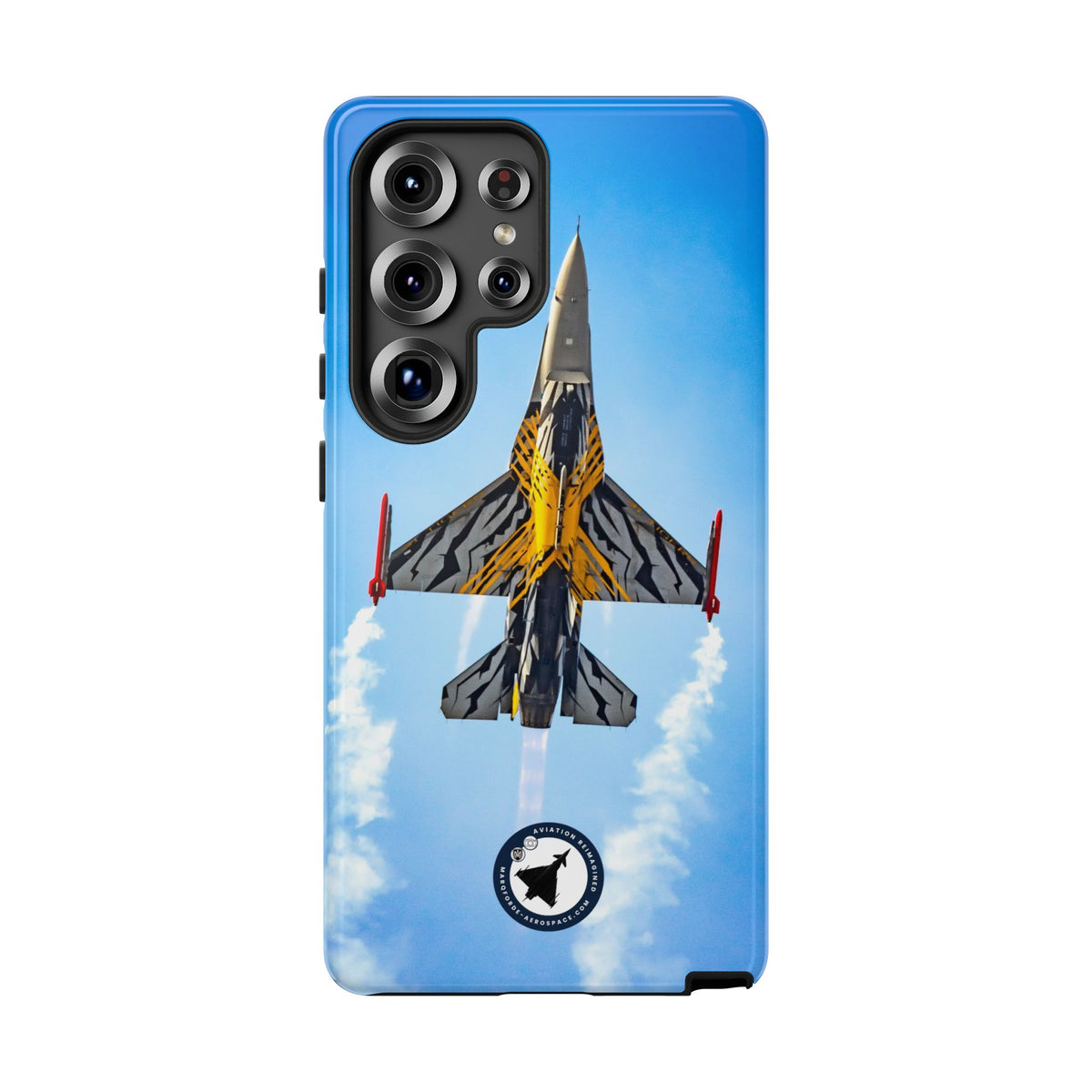 Belgian tiger-striped F-16 climbing vertically aviation photo Samsung Galaxy tough phone case – view 20