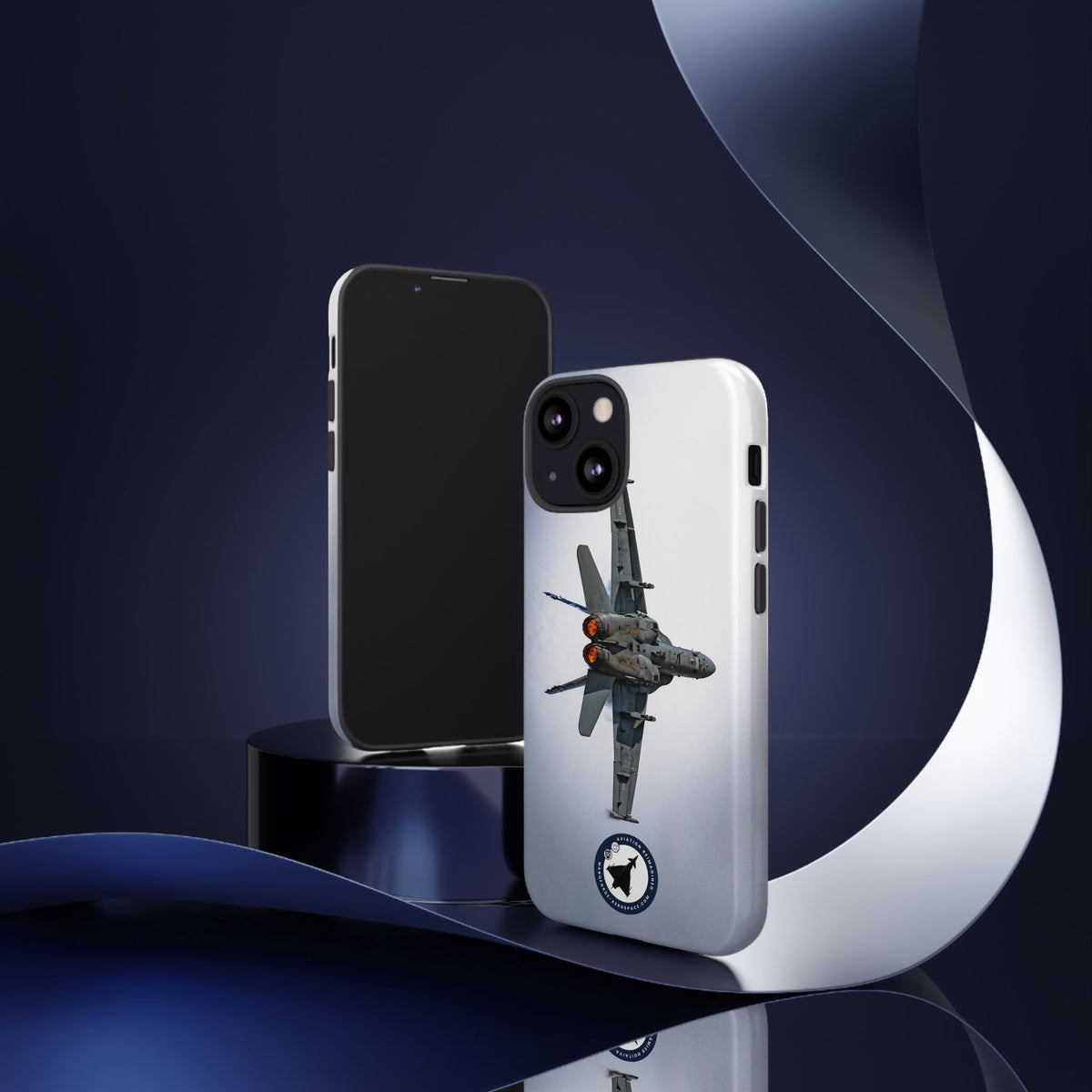 Finnish F/A-18 Hornet turning with afterburners lit aviation photo iPhone tough phone case – view 34
