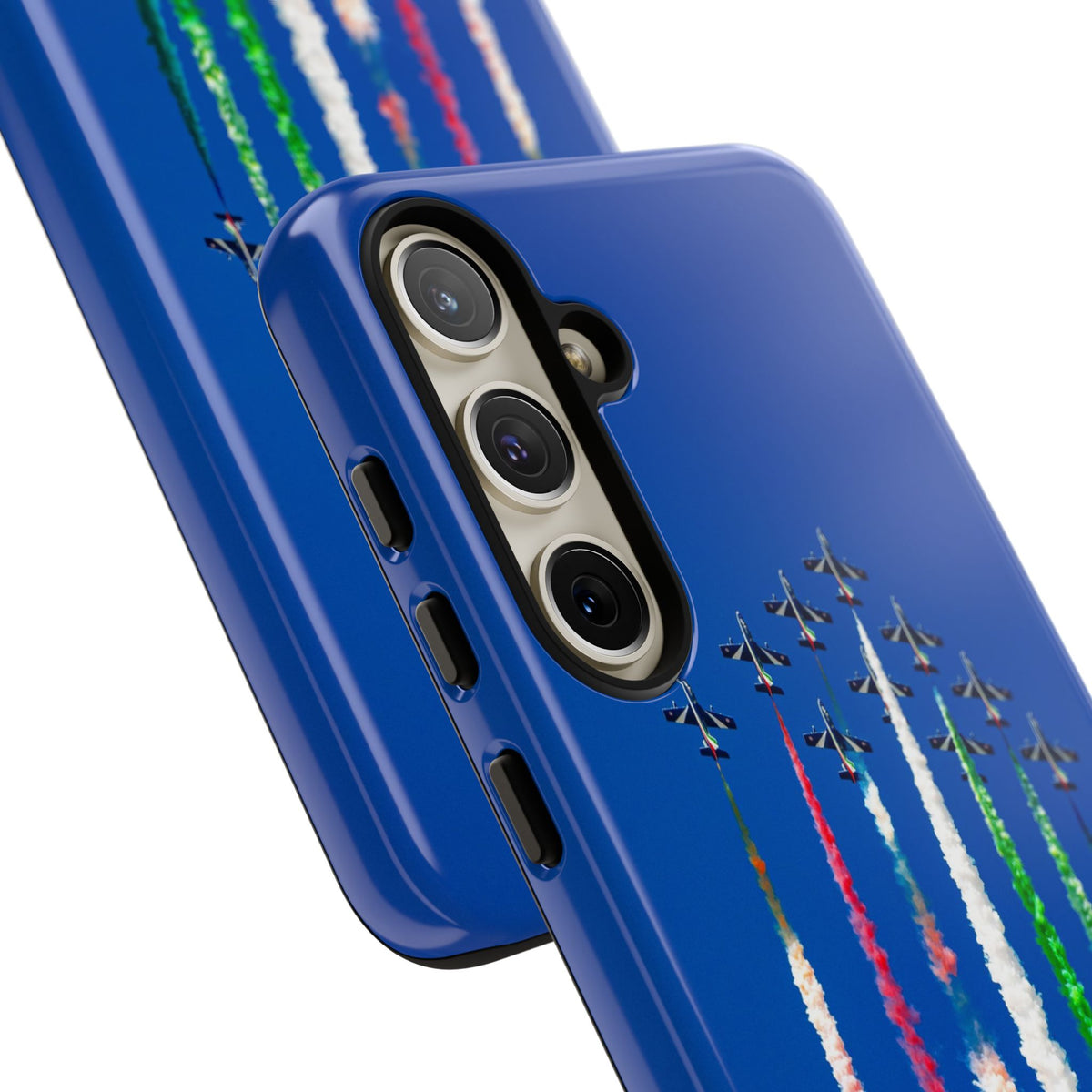 Frecce Tricolori formation trailing tricolour smoke aviation photo Samsung Galaxy tough phone case – view 47