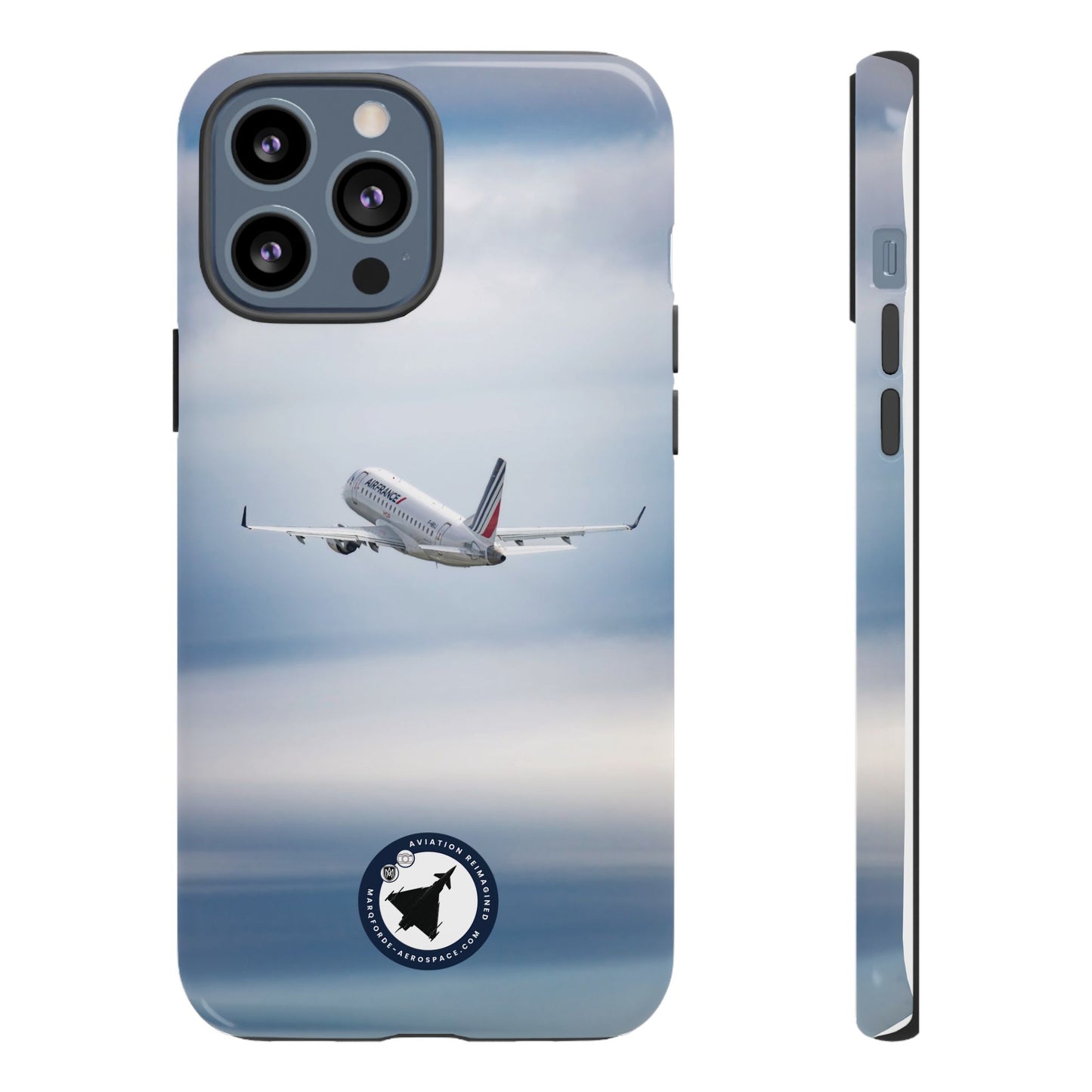 Side Angle of Air France Embraer 190 iPhone Case – Durable Finish