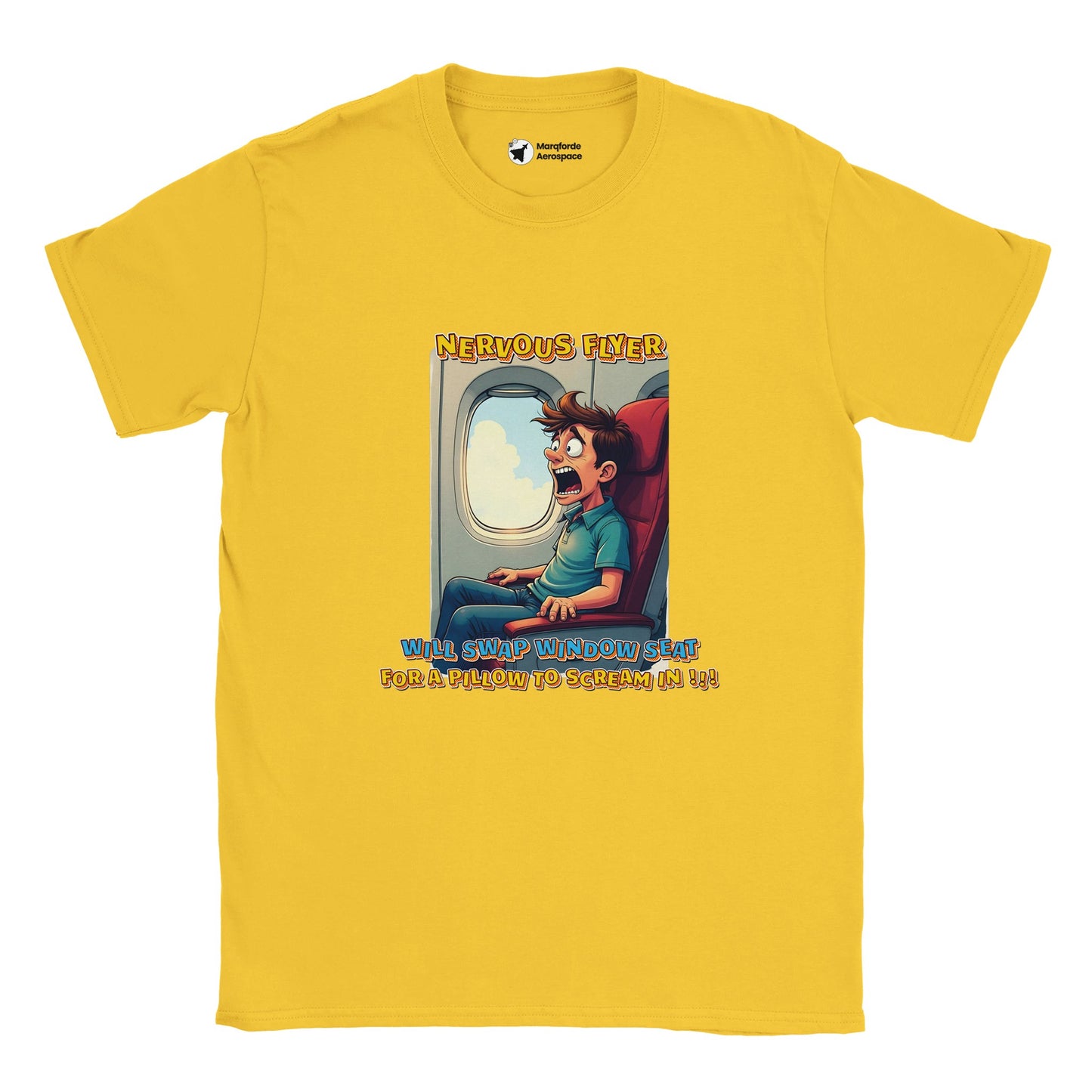 Funny Flight Humor T-Shirt – Nervous Flyer Checklist Graphic