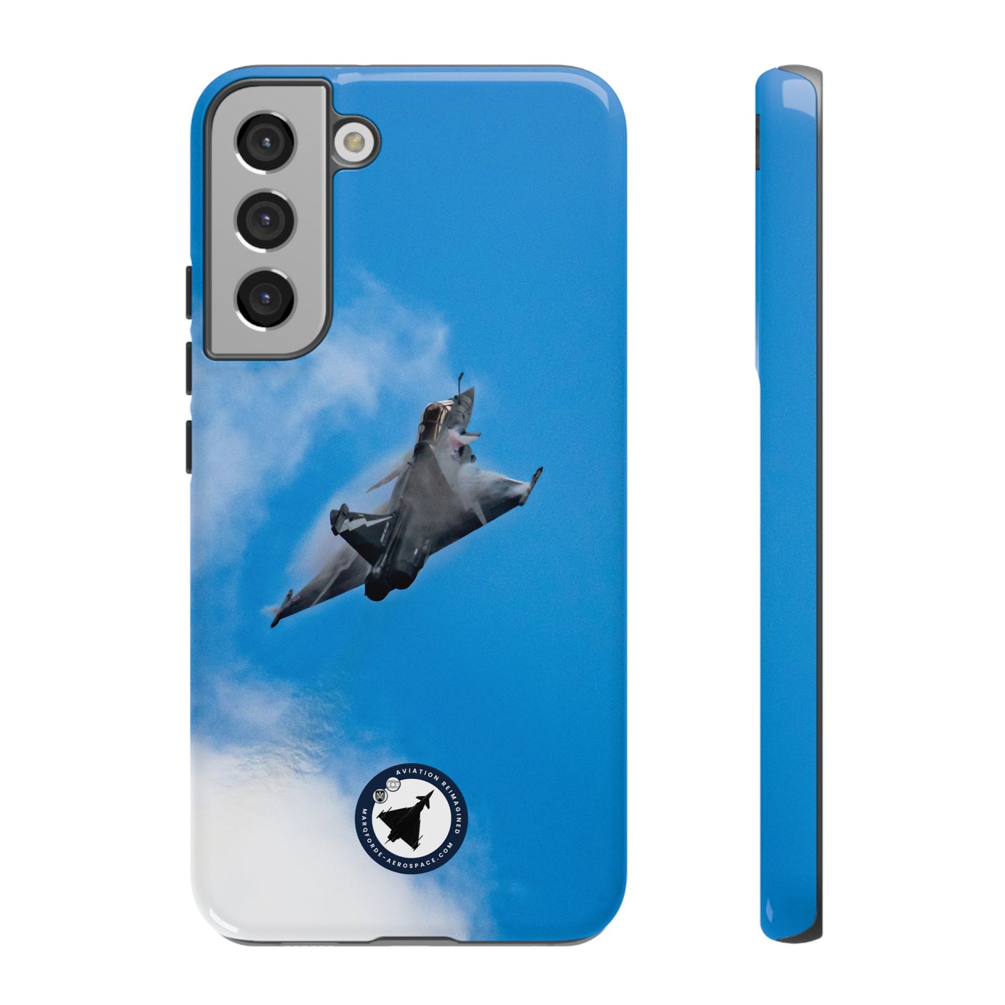 Rugged Samsung Case Featuring Dassault Rafale Jet in Action