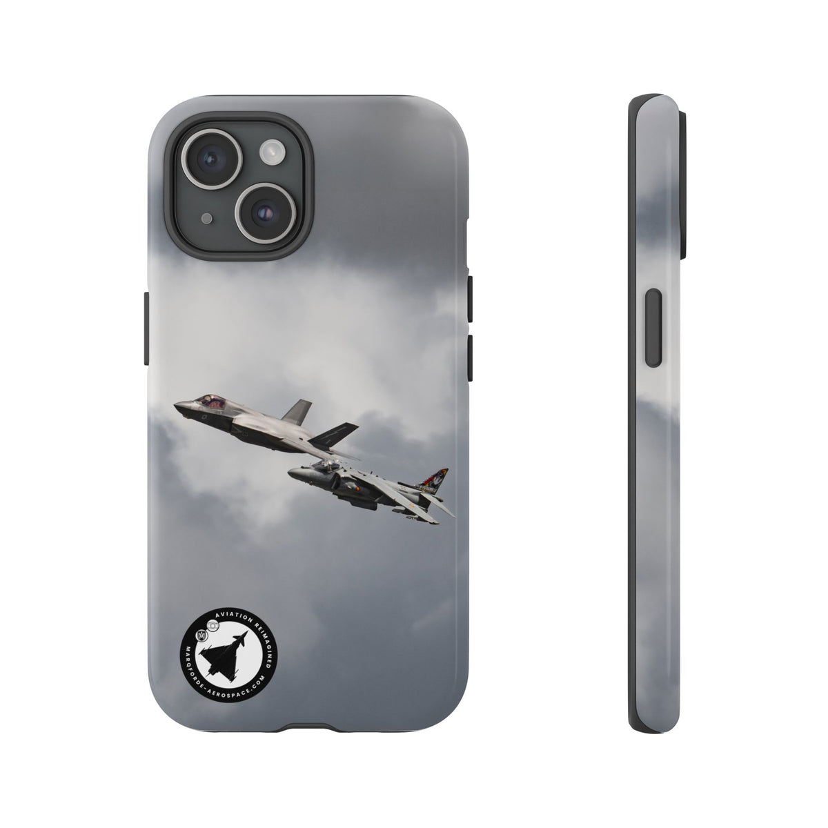 RAF F-35B and Spanish Navy Harrier in formation aviation photo iPhone tough phone case – view 6
