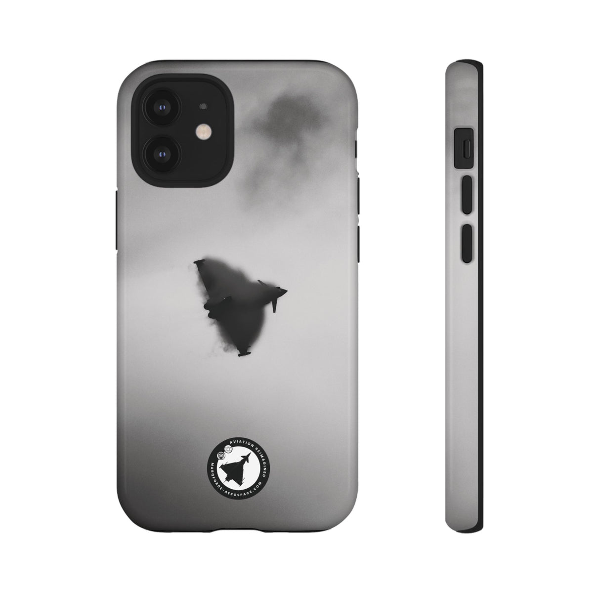 RAF Typhoon almost hidden in a cloud of vapour aviation photo iPhone tough phone case – view 12