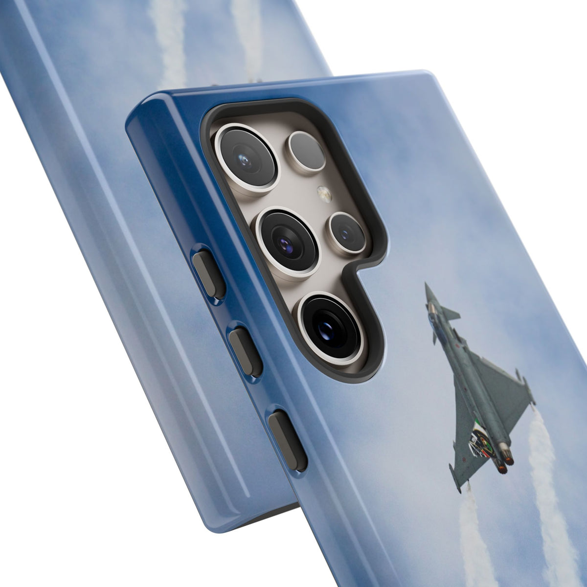 Italian Eurofighter climbing with twin white trails aviation photo Samsung Galaxy tough phone case – view 47