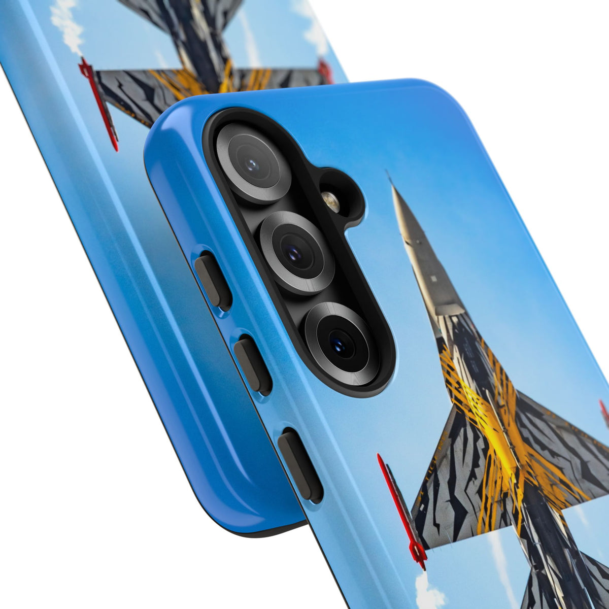 Belgian tiger-striped F-16 climbing vertically aviation photo Samsung Galaxy tough phone case – view 50