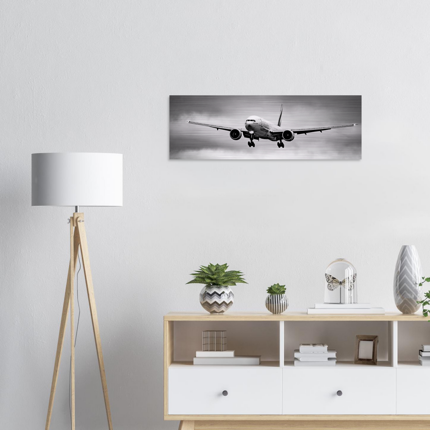 Premium Emirates Boeing 777-300ER Aircraft Print on Brushed Aluminium