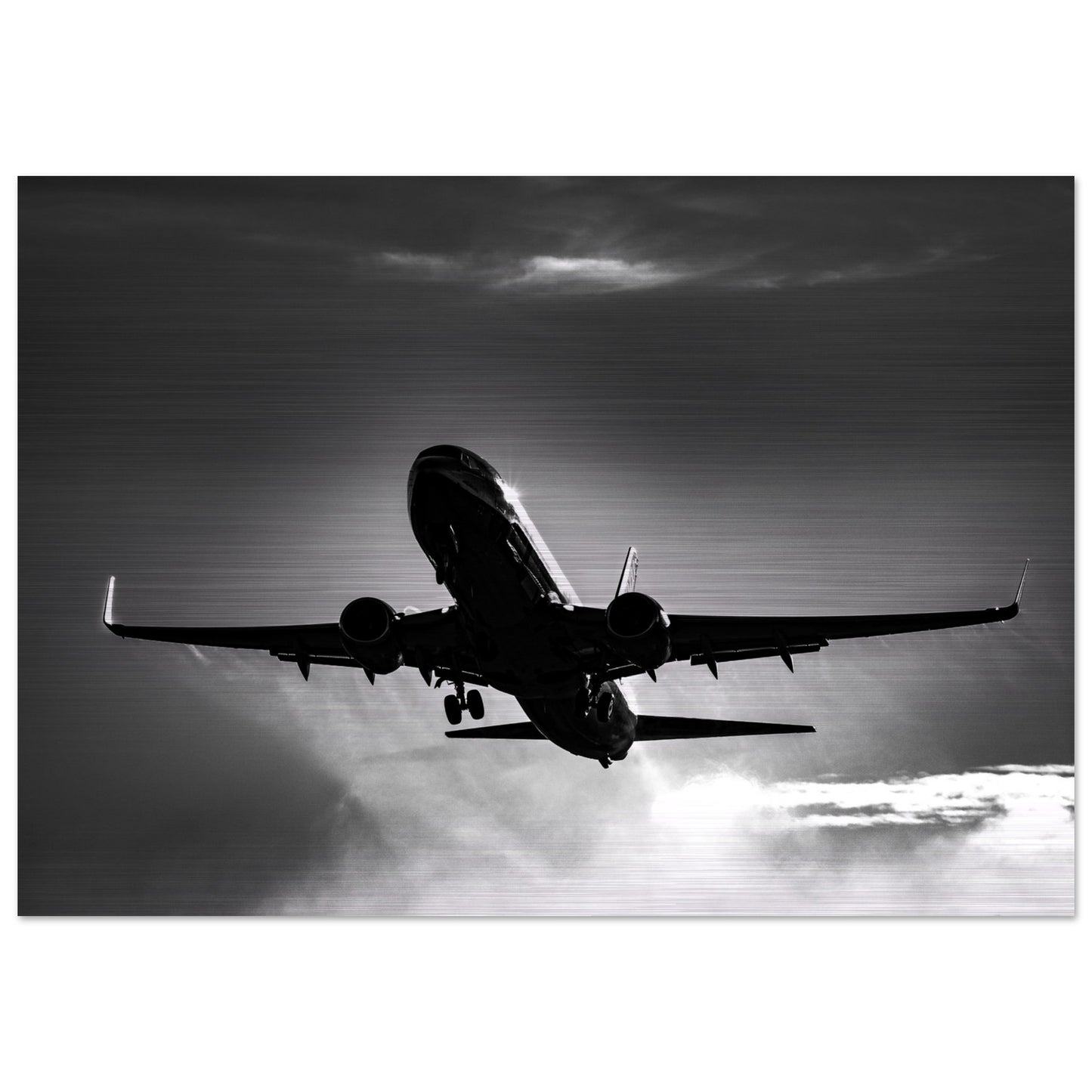 Jet2 Boeing 737 Misty Departure Brushed Aluminium Print – Aviation Art