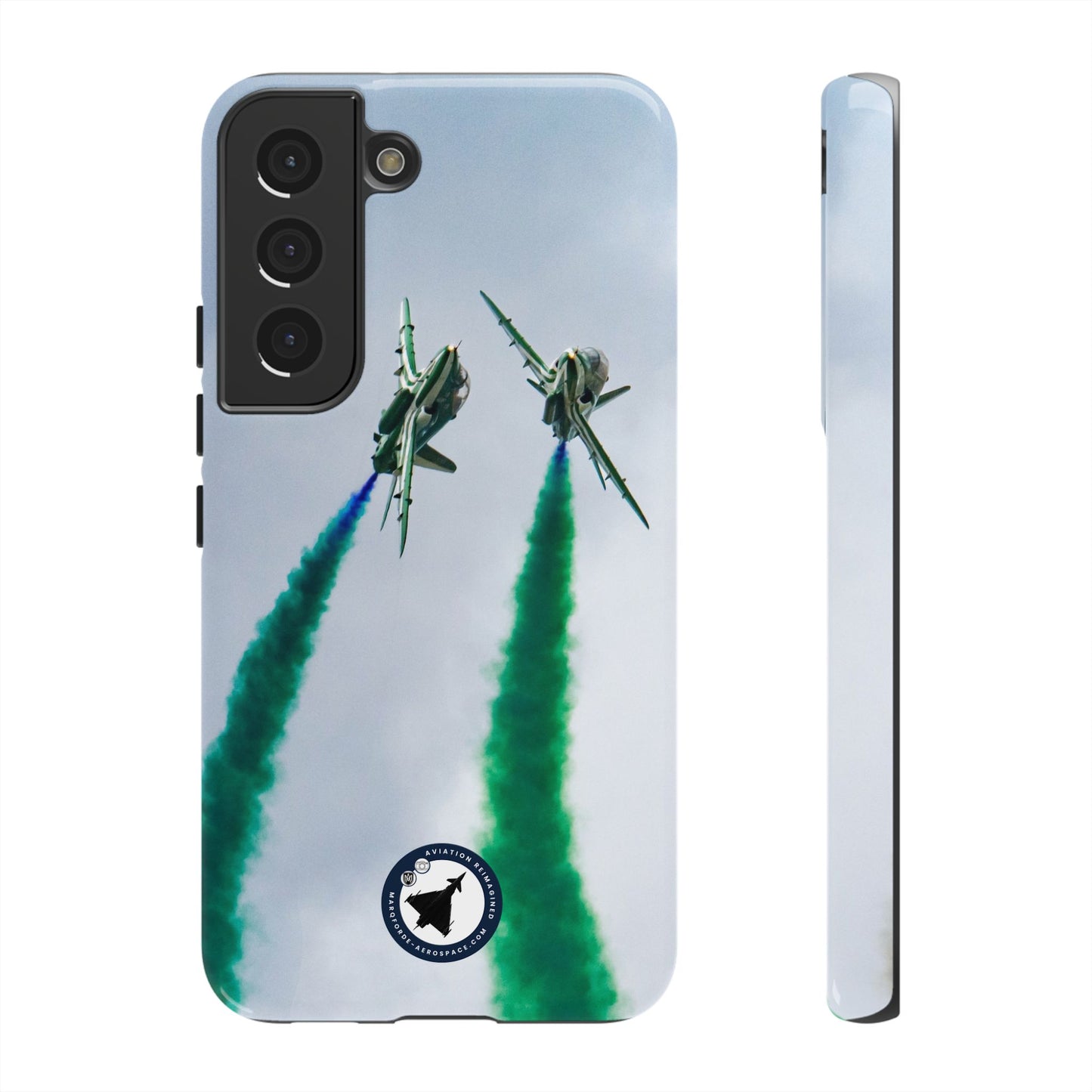 Samsung Case Featuring Royal Saudi Hawks – High-Quality Military Jet Art