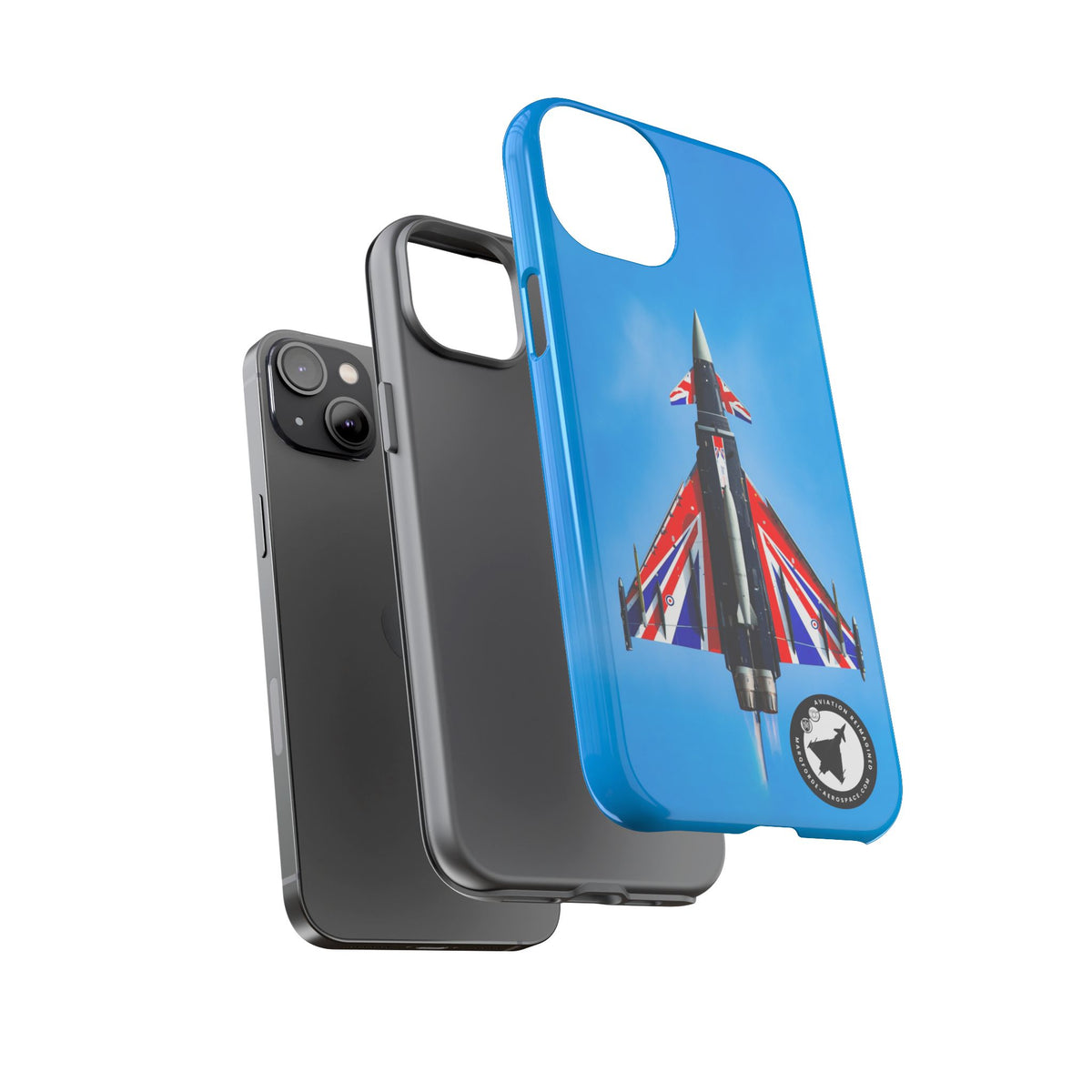 Union Flag Typhoon Blackjack climbing, seen from below aviation photo iPhone tough phone case – view 29