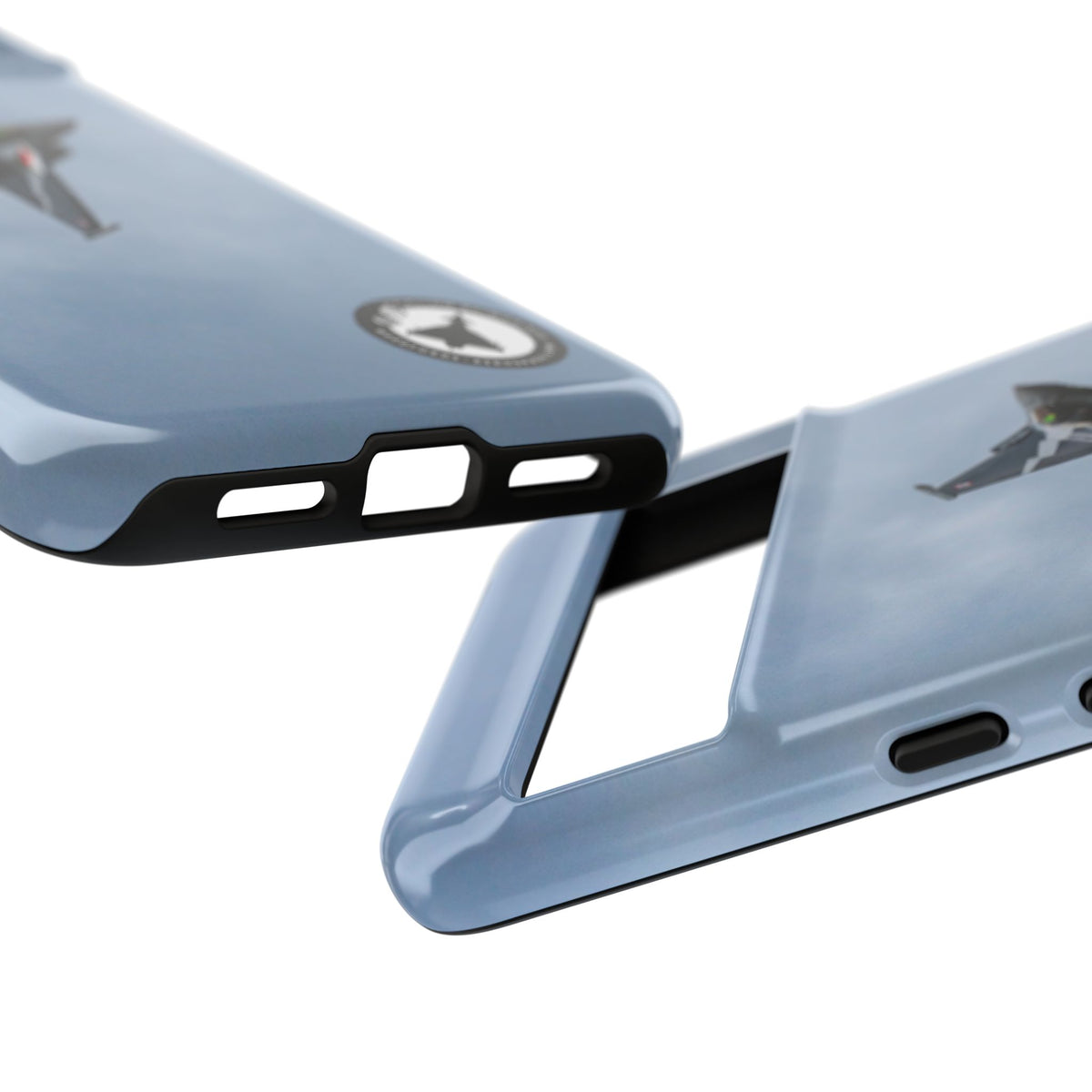 Dark grey striped Rafale banking nose-high in cloud aviation photo Google Pixel tough phone case – view 13