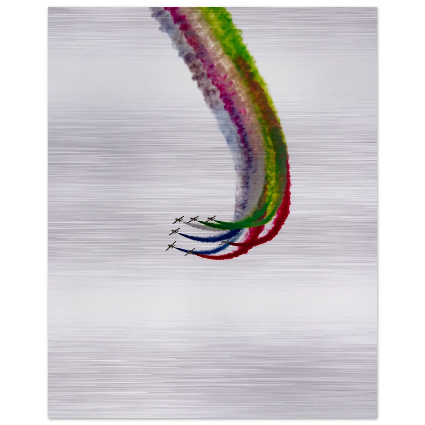 High-Quality Metal Print Featuring UAE Al-Fursan Aerobatic Performance
