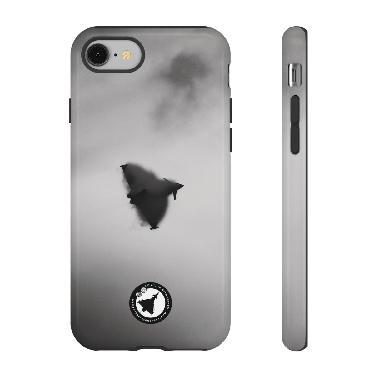 RAF Typhoon almost hidden in a cloud of vapour aviation photo iPhone tough phone case – view 3