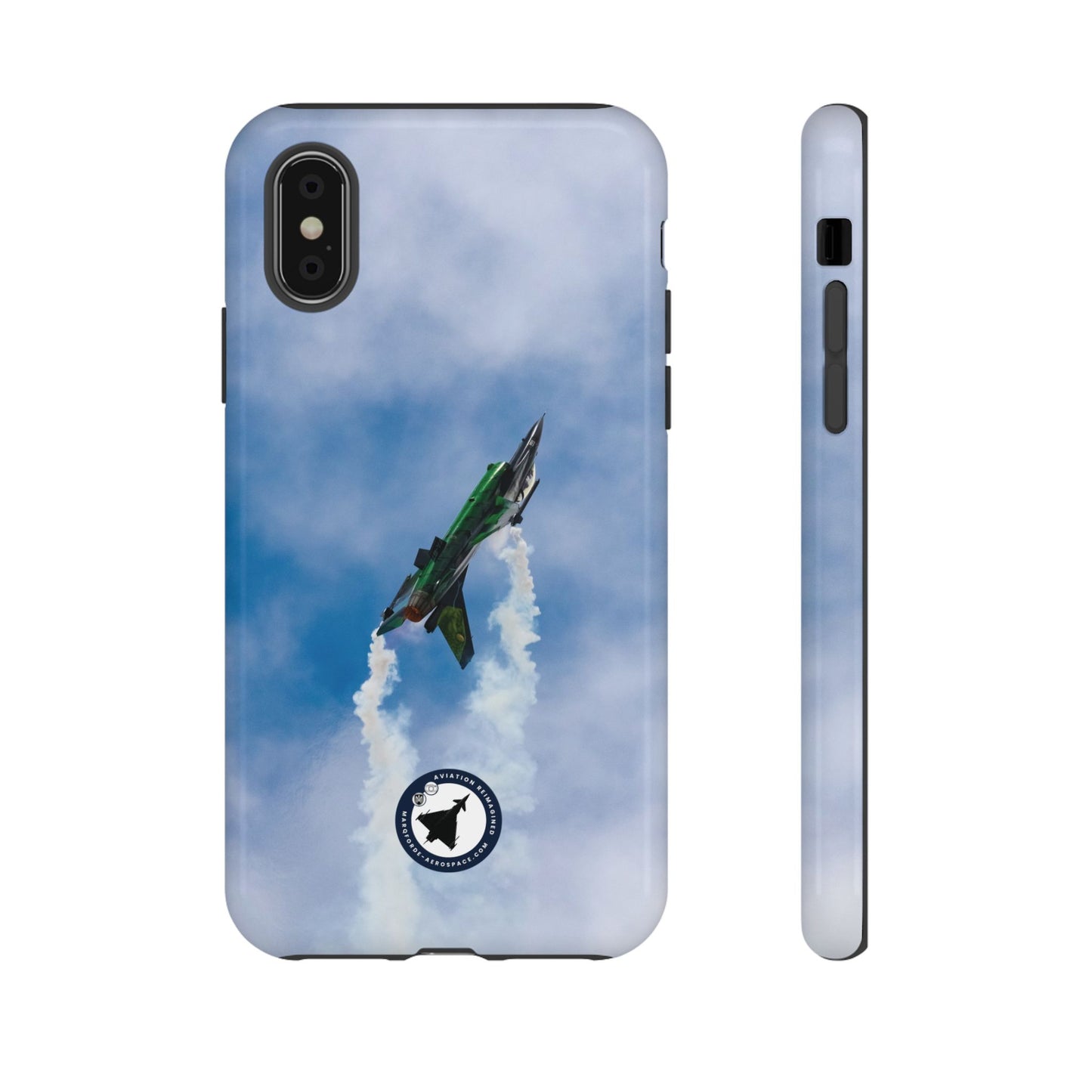 Protective iPhone Tough Case Showcasing F-16 Viper V2 in Action