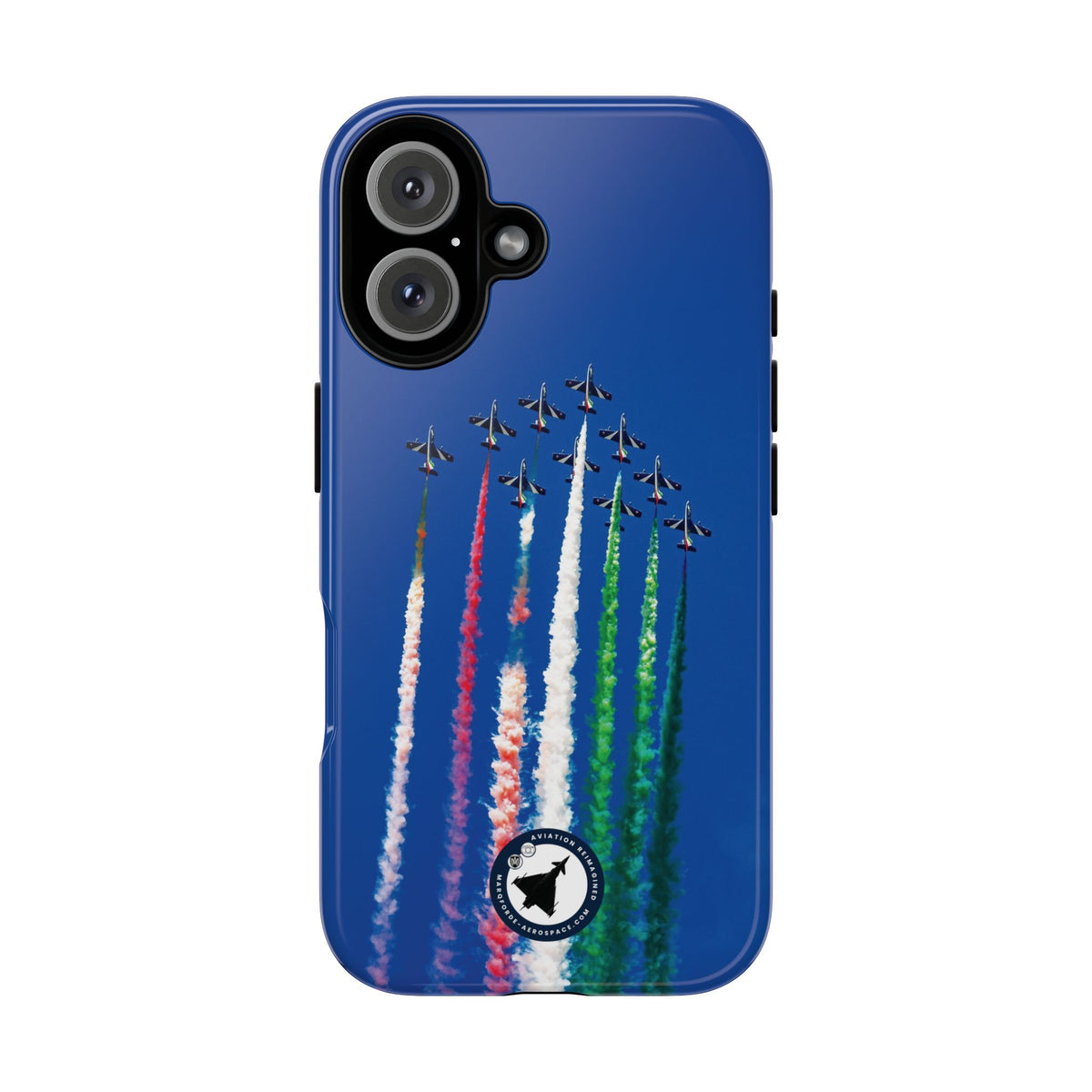 Frecce Tricolori formation trailing tricolour smoke aviation photo iPhone tough phone case – view 3