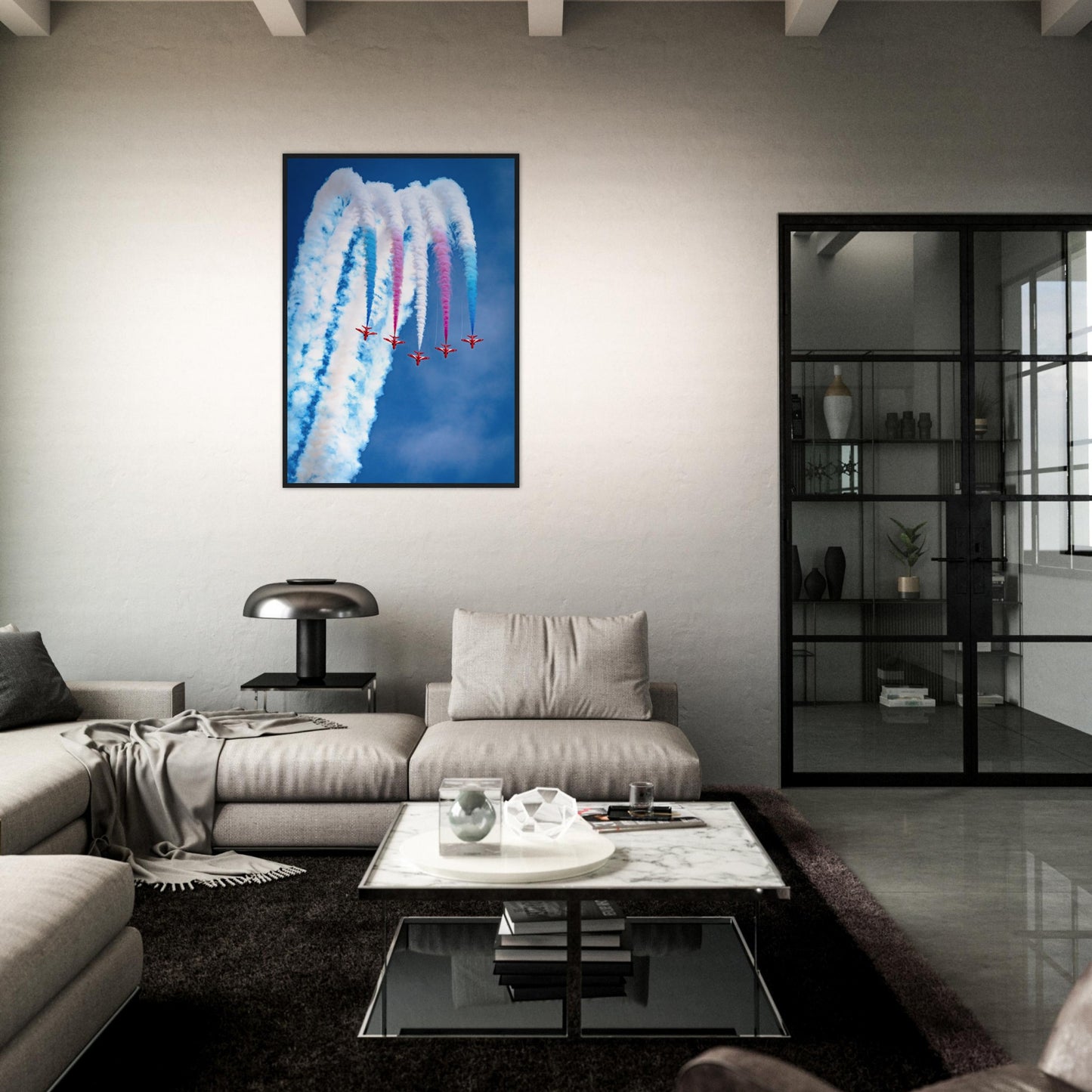 Framed Print of RAF Red Arrows Performing Apollo Loop – Sleek & Professional Design