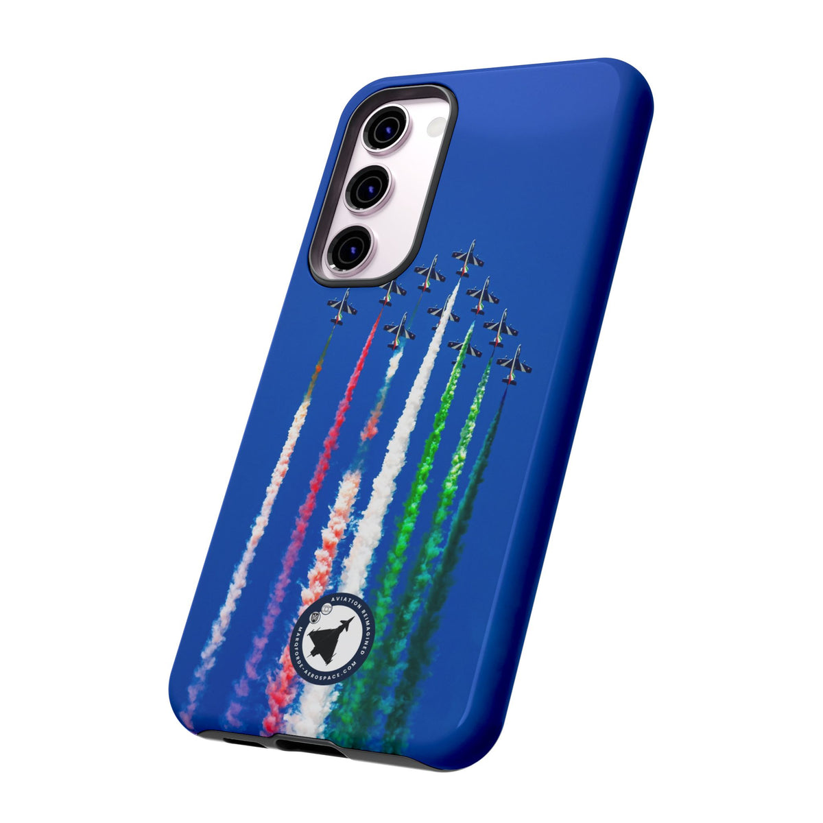 Frecce Tricolori formation trailing tricolour smoke aviation photo Samsung Galaxy tough phone case – view 41