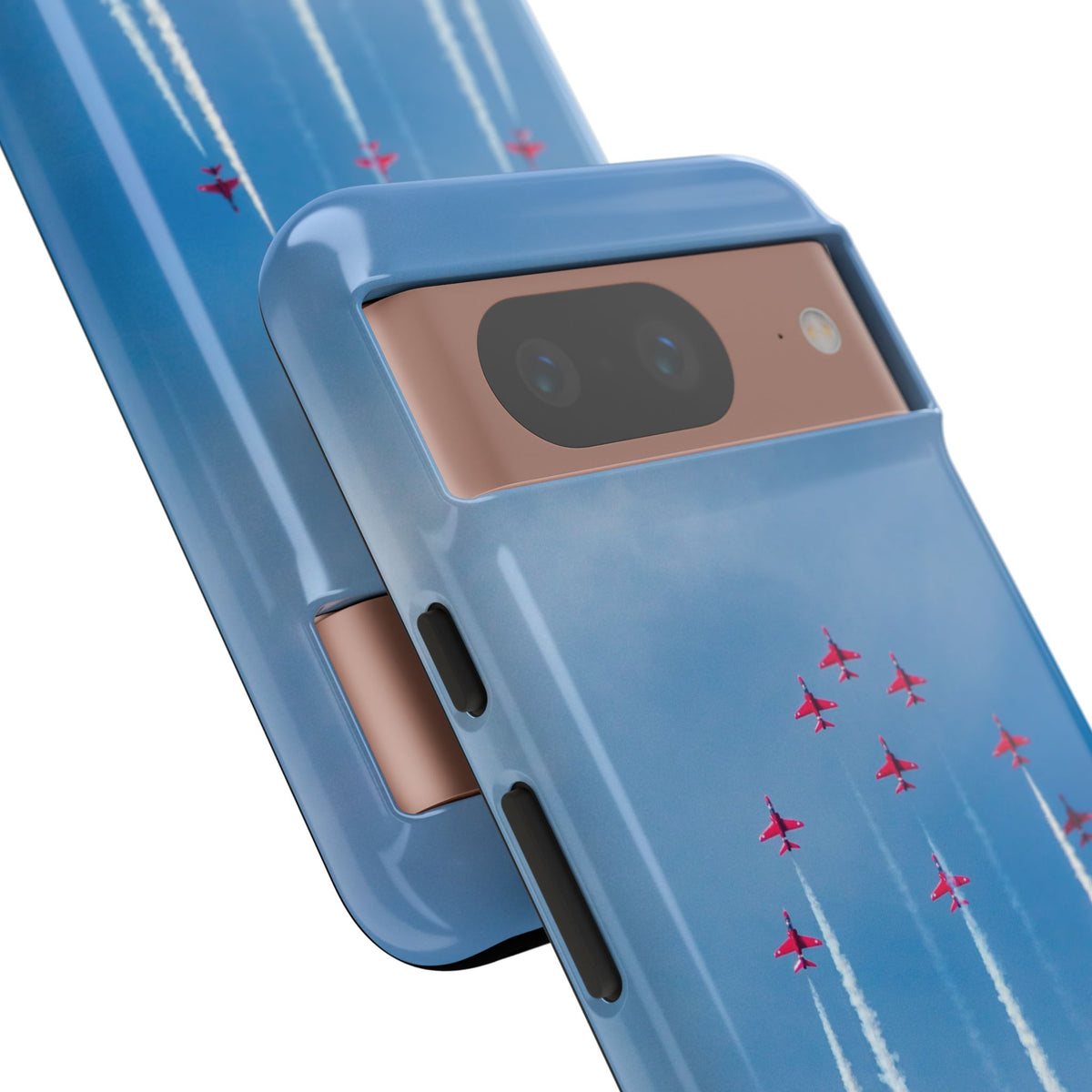 Nine Red Arrows Hawks climbing with white smoke aviation photo Google Pixel tough phone case – view 15