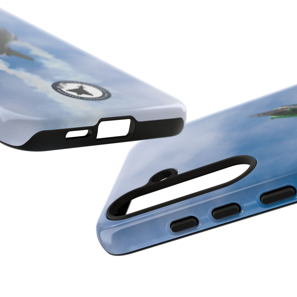 Green and black Belgian F-16 climbing with smoke aviation photo Samsung Galaxy tough phone case – view 47