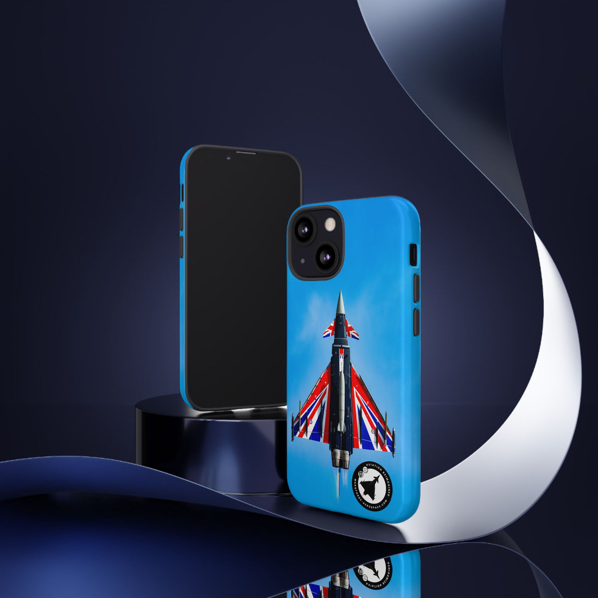 Union Flag Typhoon Blackjack climbing, seen from below aviation photo iPhone tough phone case – view 21