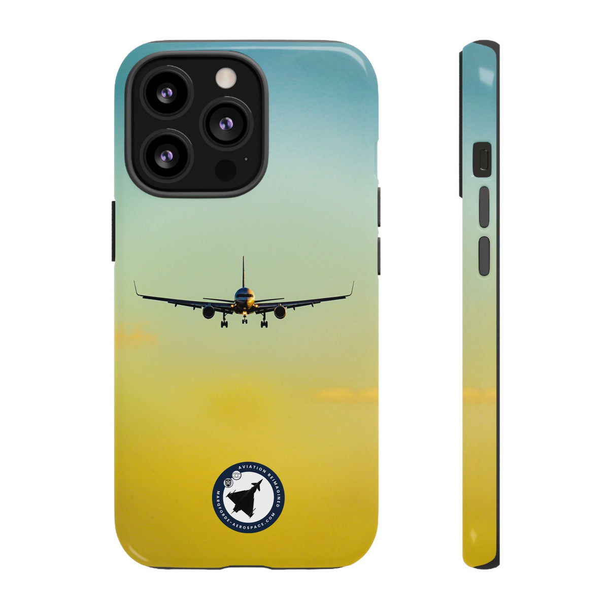 United Airlines Boeing 757 head-on on final approach aviation photo iPhone tough phone case – view 17