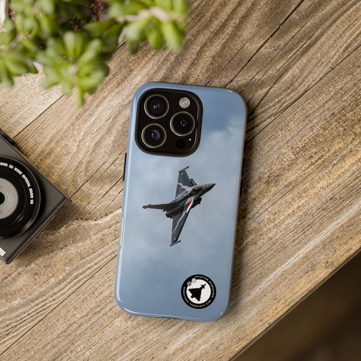 Dark grey striped Rafale banking nose-high in cloud aviation photo iPhone tough phone case – view 57