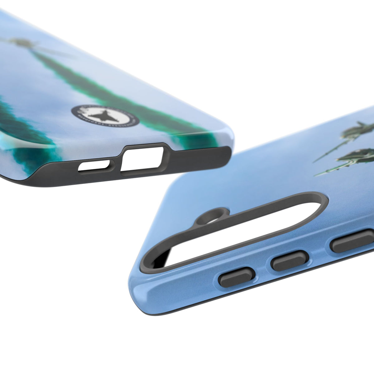 Two Saudi Hawks jets crossing in green smoke aviation photo Samsung Galaxy tough phone case – view 18
