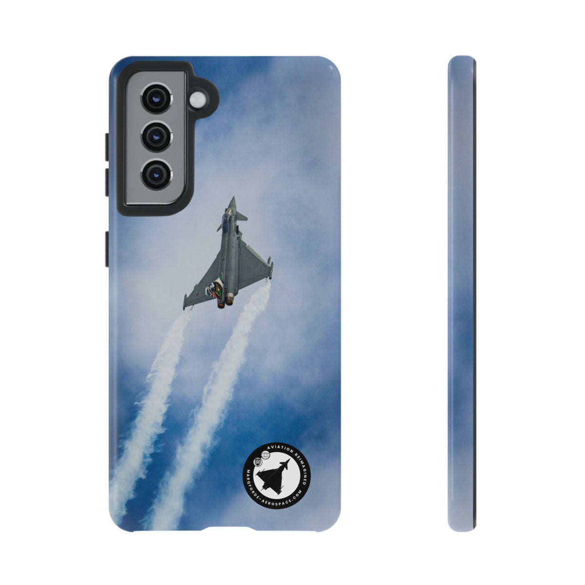 Italian Eurofighter climbing with twin white trails aviation photo Samsung Galaxy tough phone case – view 5