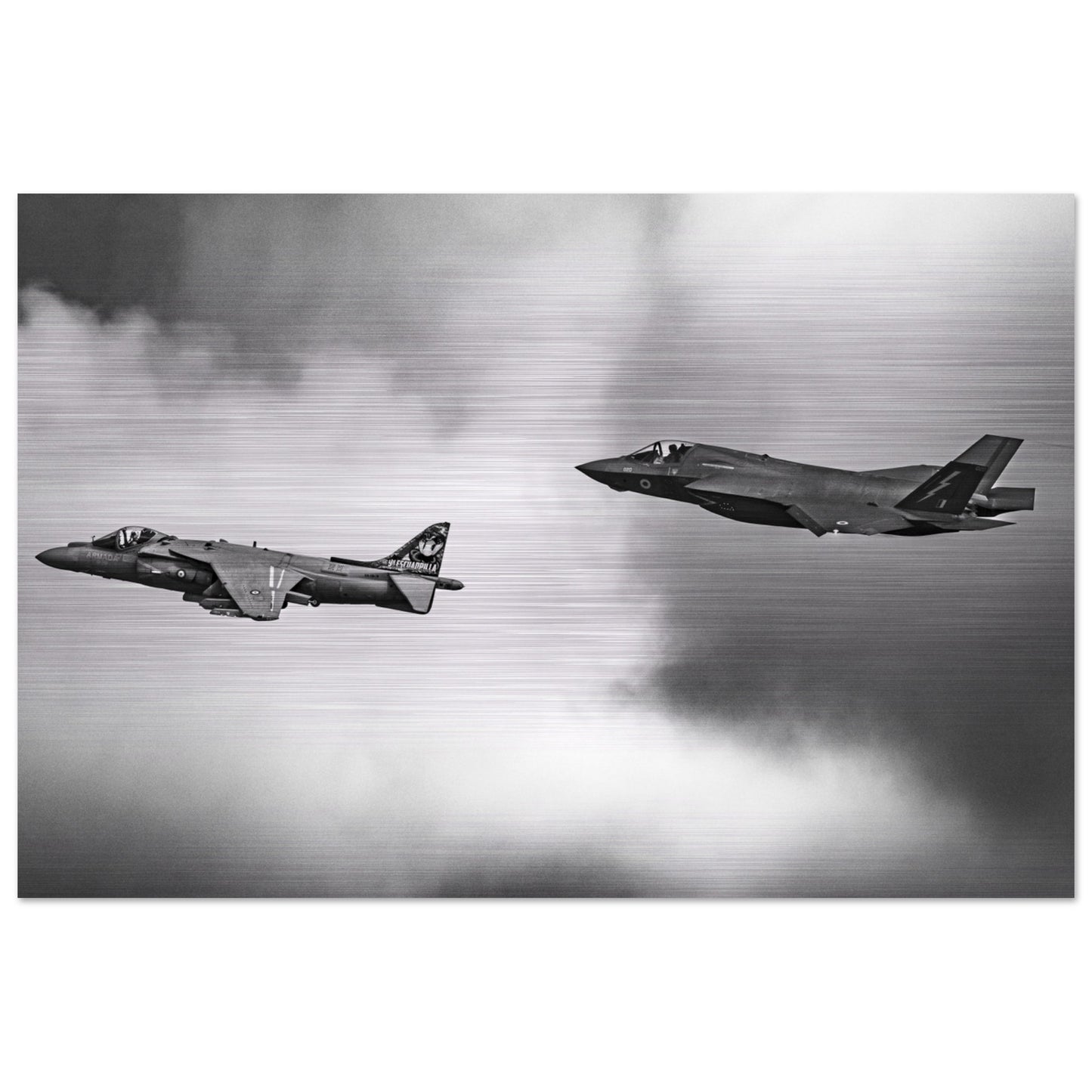 Aviation Wall Art – RAF F-35 & Spanish Navy Harrier in Flight